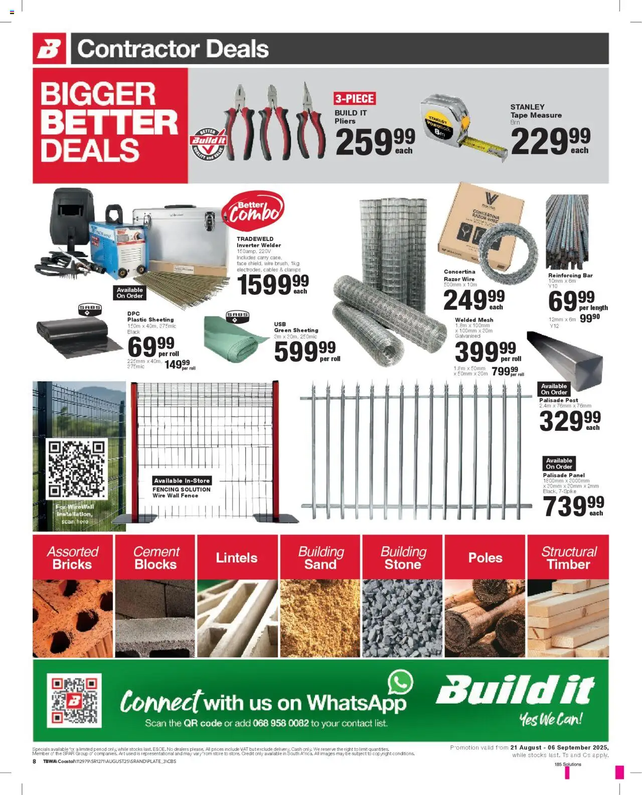 Build It - Gauteng - Weekly Specials │ valid from 21.08.2025 | Page: 8 | Products: Art, Tape measure, Cement, Tape