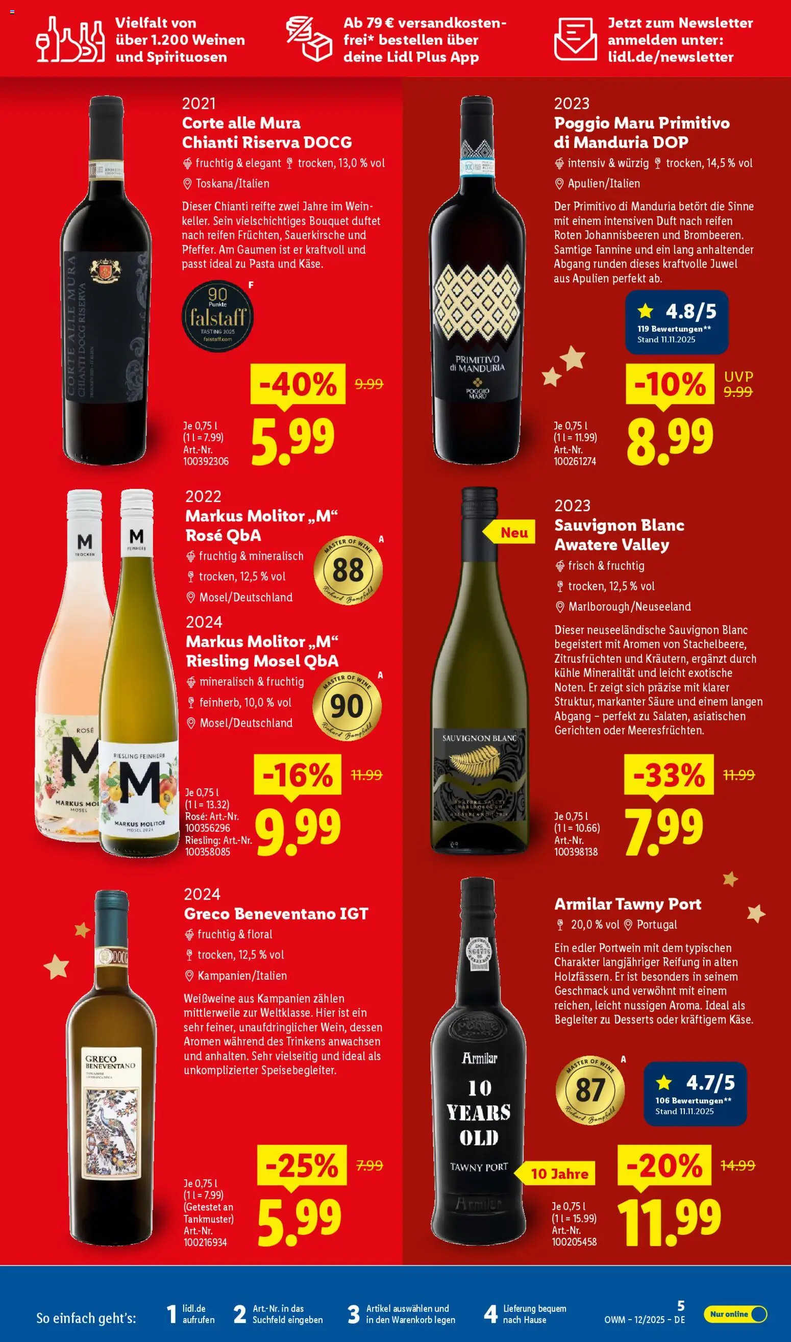 Lidl - Prospekt – gültig ab 01.12.2025 | Seite: 5 | Produkte: Duft, Pasta, Wein
