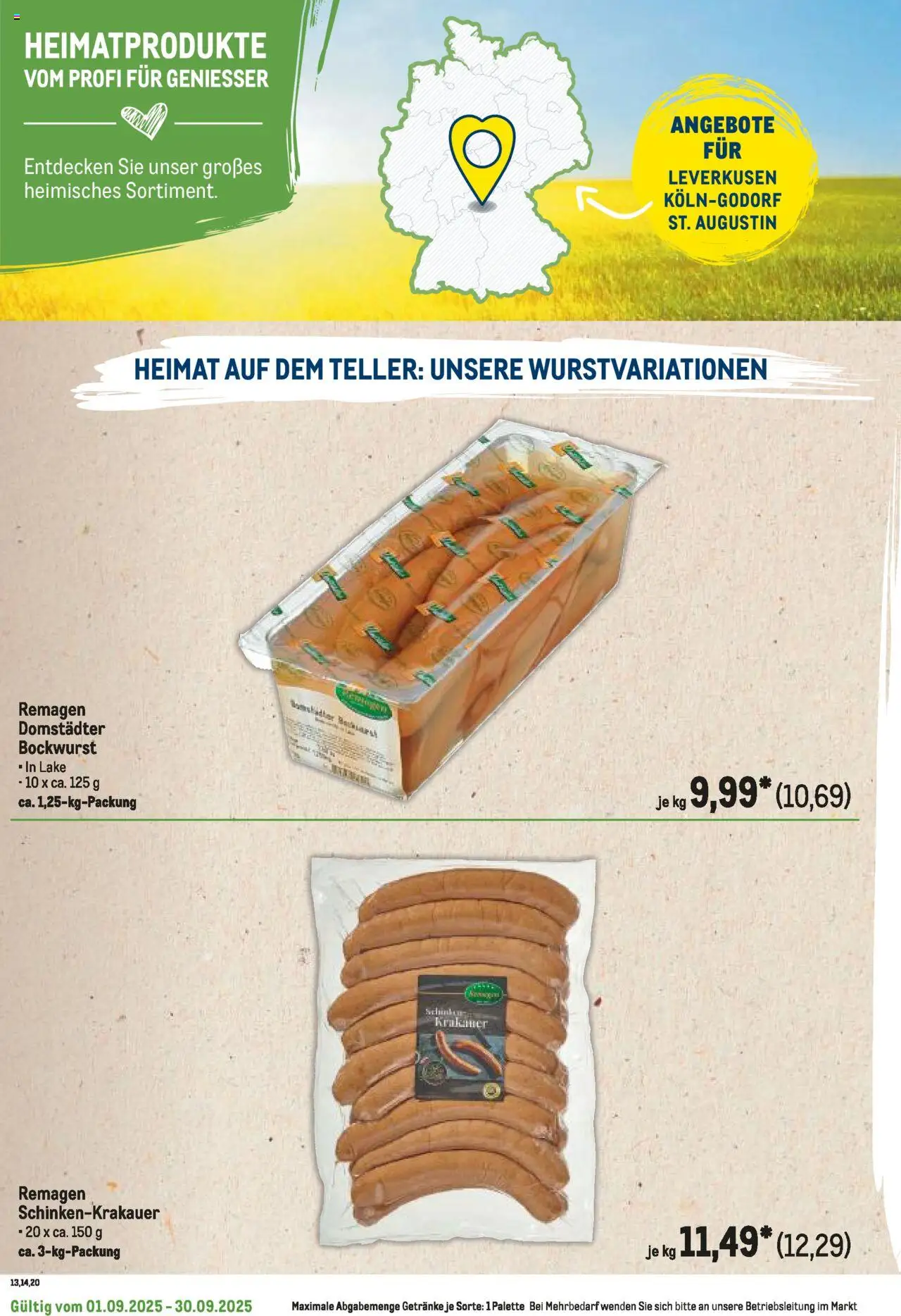 Metro Regionaler Flyer - gültig ab dem 01.09.2025 | Seite: 48 | Produkte: Bockwurst