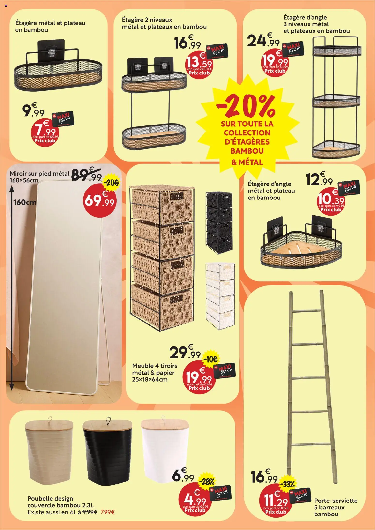 {H1} | Page: 4 | Produits: Poubelle, Plateau, Étagère, Tiroirs