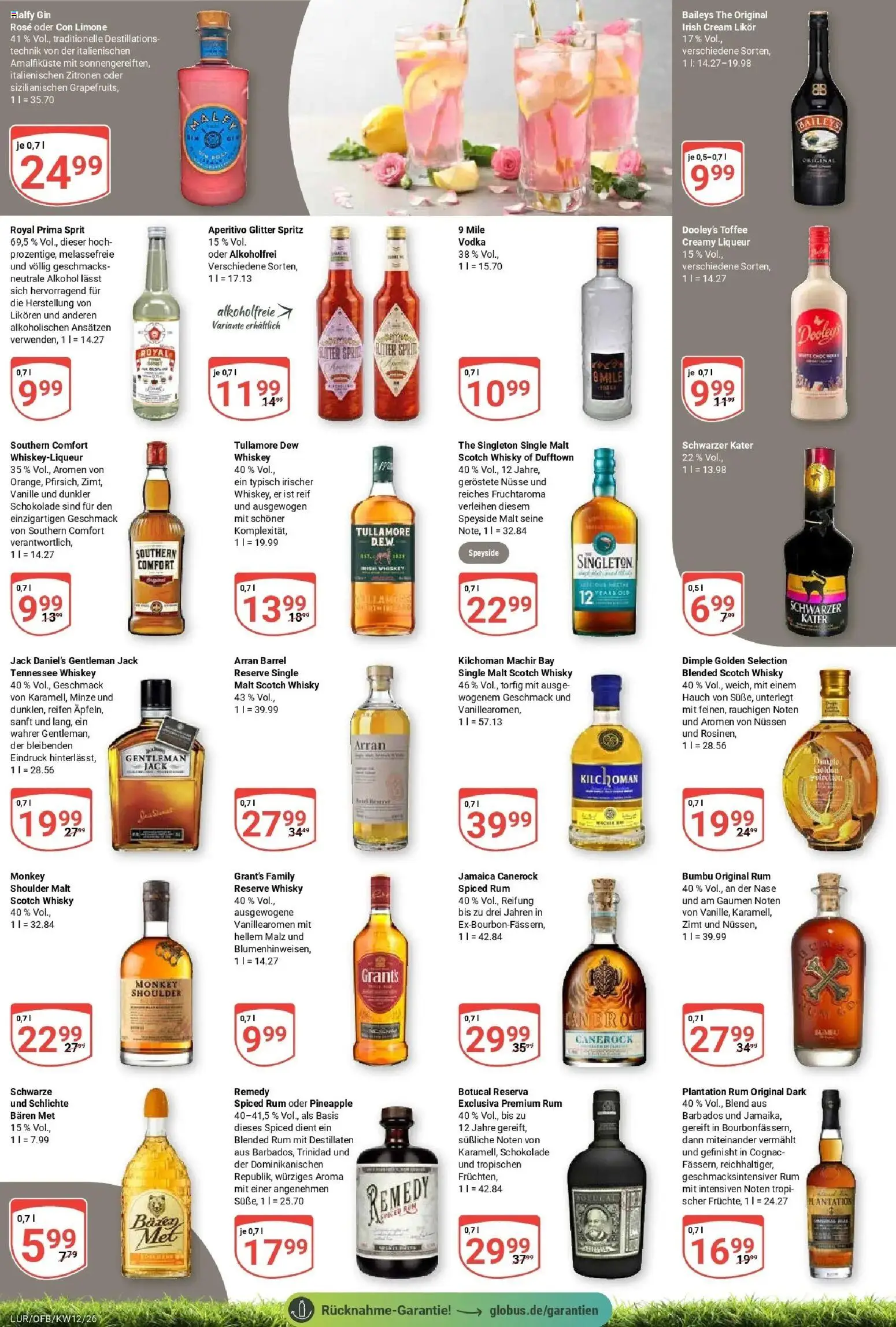 Globus prospekt Hamburg	 – gültig ab 16.03.2026 | Seite: 24 | Produkte: Whisky, Schokolade, Likör, Zitronen