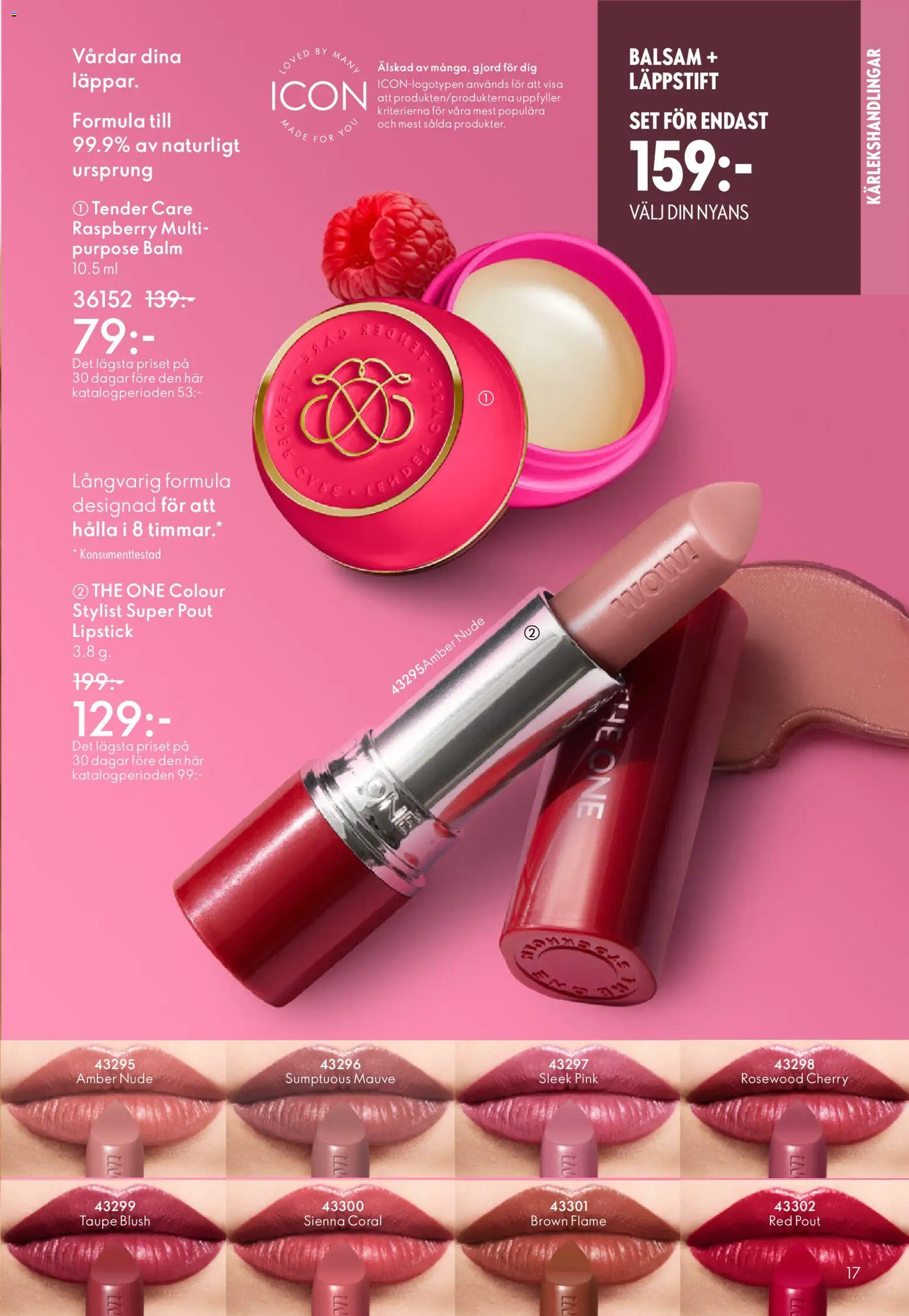 Oriflame reklamblad aktuell från 28.01.2026 | Sida: 17 | Produkter: Läppstift, Balsam, Set