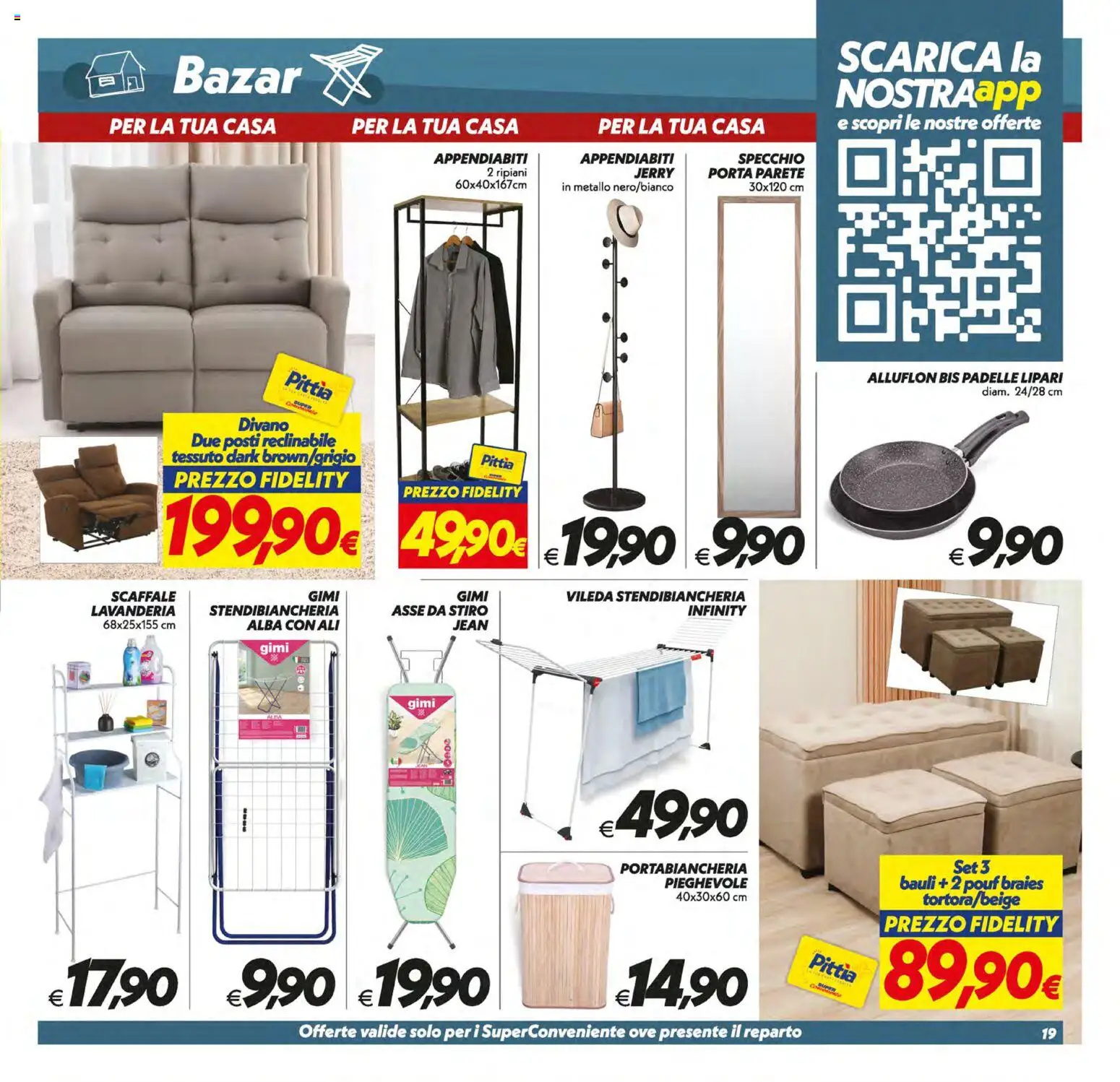 Volantino SuperConveniente del 05.01.2026 | Pagina: 19 | Prodotti: Stendibiancheria, Divano, Specchio, Appendiabiti