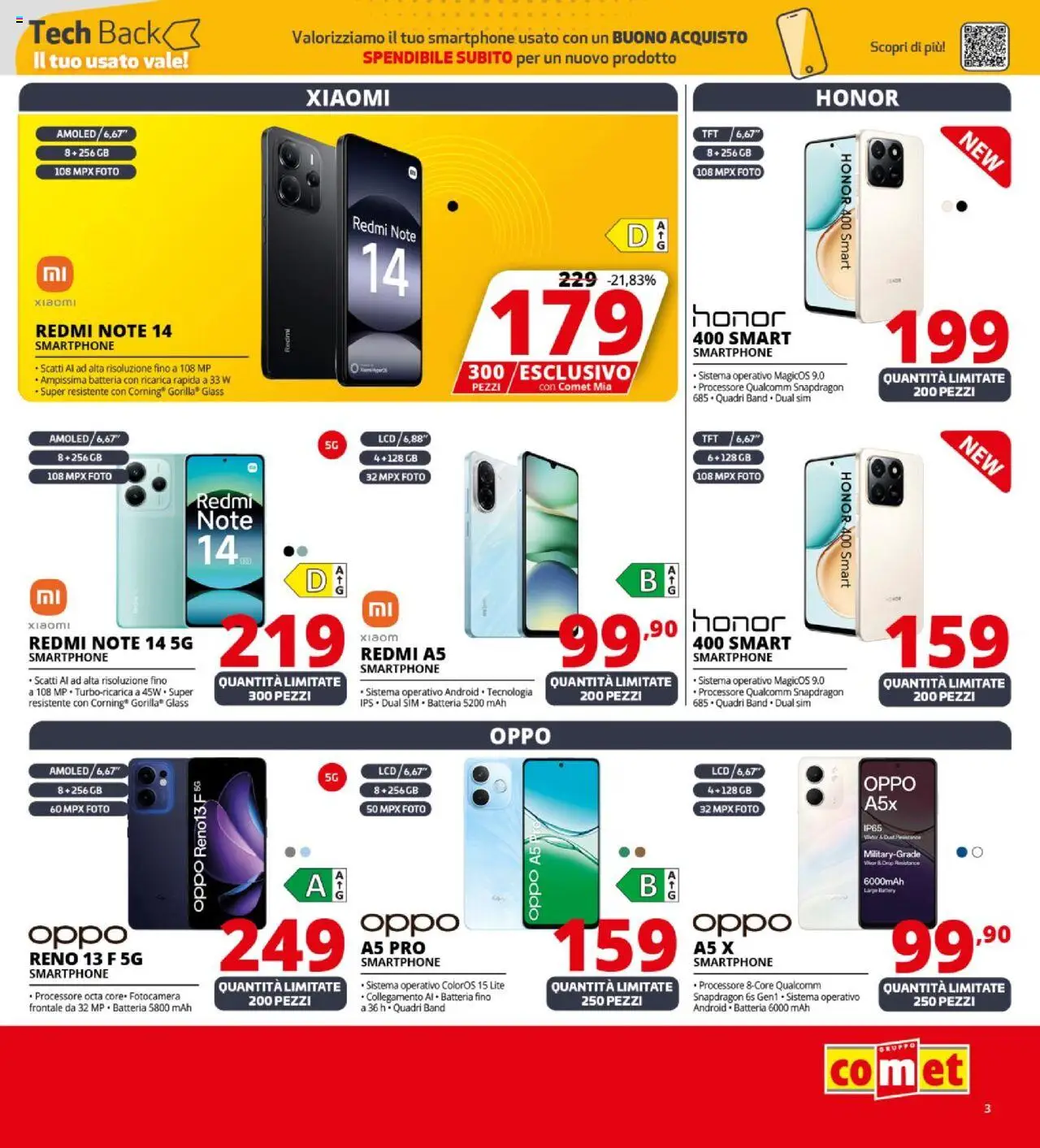 Volantino Comet del 09.10.2025 | Pagina: 3 | Prodotti: Xiaomi, Smartphone, Fotocamera, Batteria