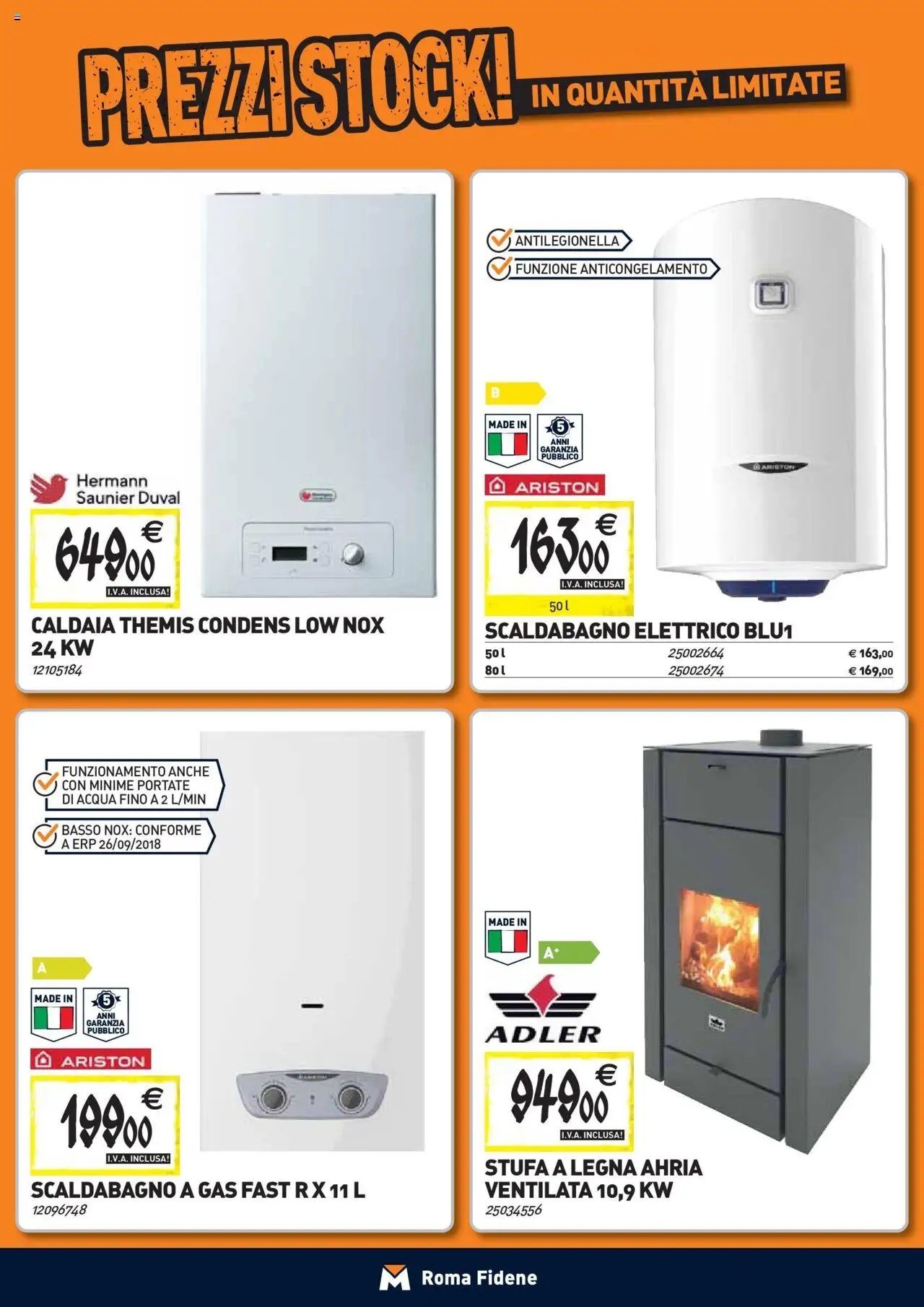 Volantino TECNOMAT del 24.09.2025 | Pagina: 8 | Prodotti: Scaldabagno, Stufa a legna, Acqua, Stufa