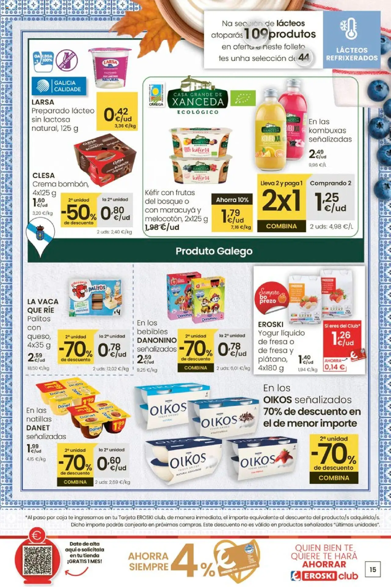 Eroski - Ofertón │ válido desde el 16.10.2025 | Página: 15 | Productos: Yogur, Crema, Té, Caja