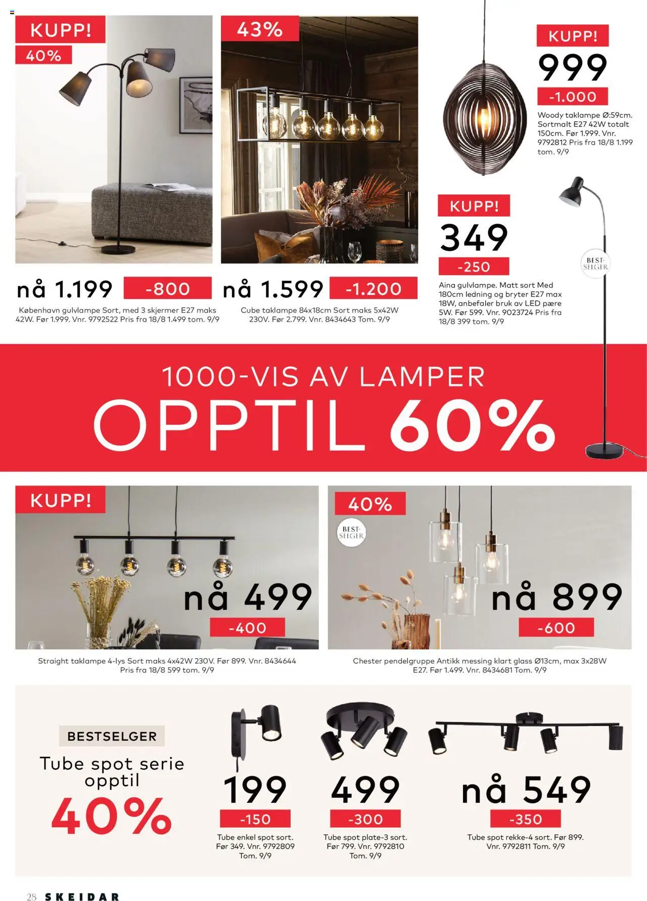  | Side: 28 | Produkter: Taklampe, Ledning, Glass