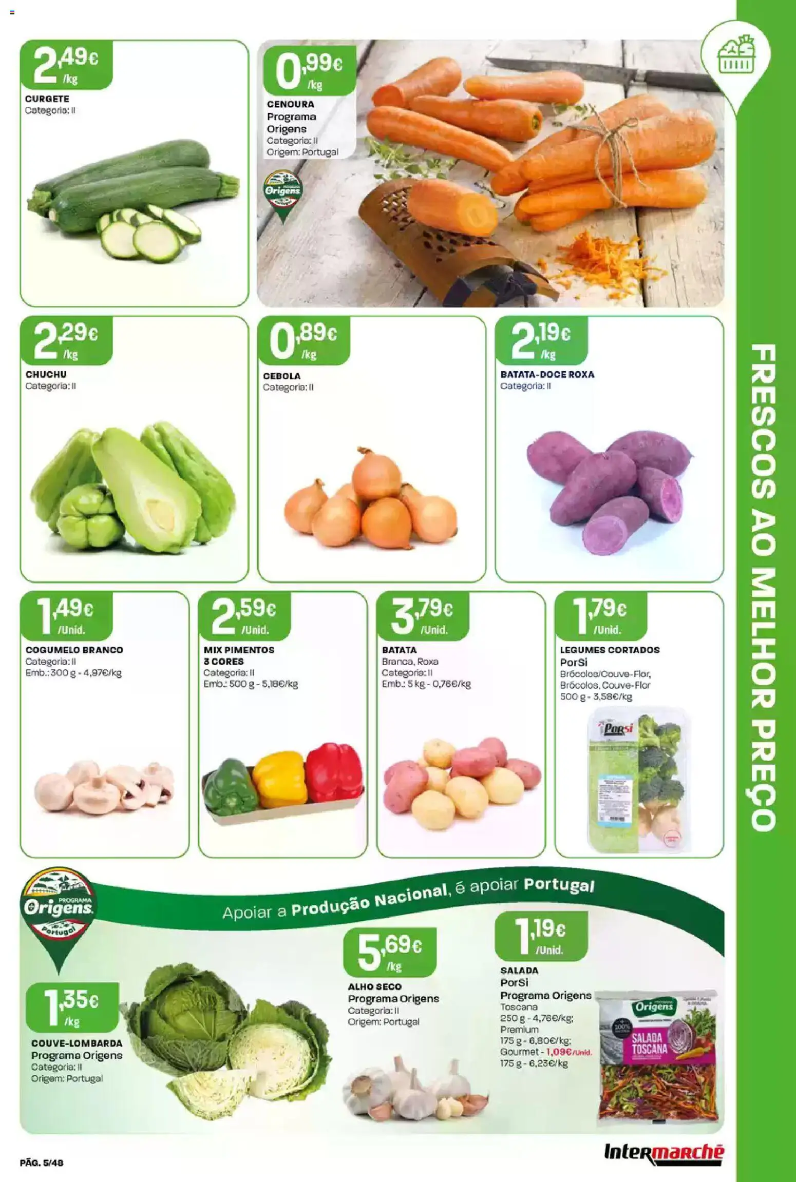 Intermarché folheto │ válido de 19.02.2026 | Página: 5 | Produtos: Curgete, Cebola, Cenoura, Salada