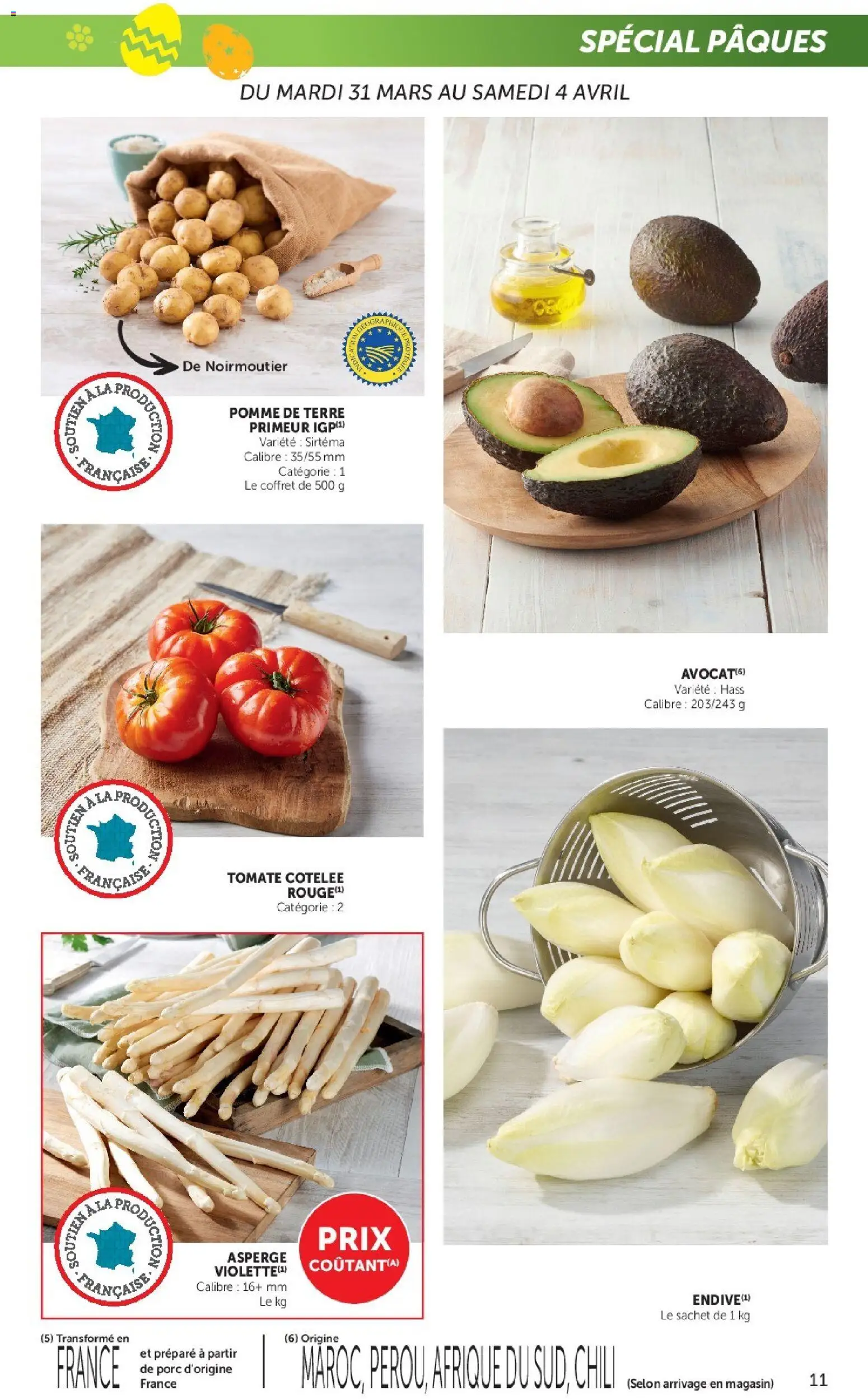 {H1} | Page: 11 | Produits: Pomme, Asperge, Pomme de terre, Porc