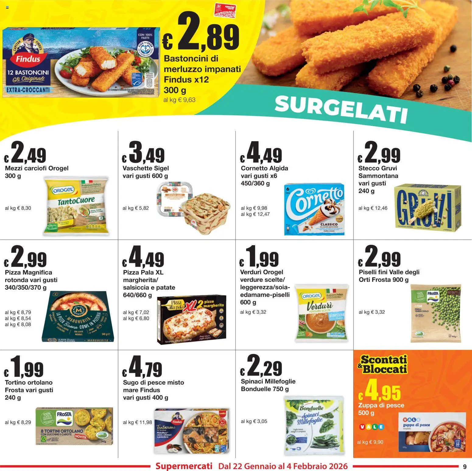 Volantino Sì con Te del 22.01.2026 | Pagina: 9 | Prodotti: Carote, Spinaci, Sugo, Vaschette