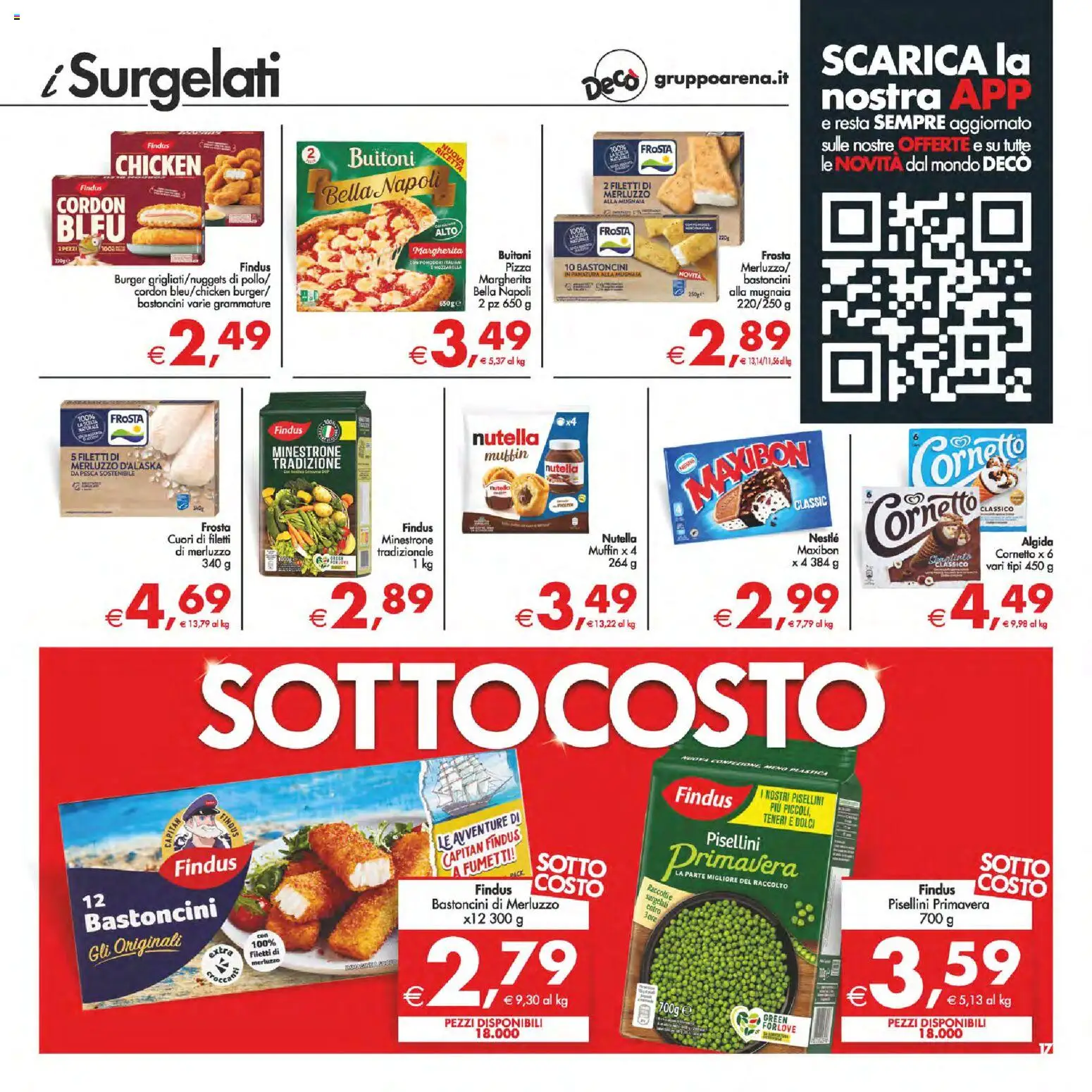 Volantino Decò del 24.10.2025 | Pagina: 17 | Prodotti: Minestrone, Pizza, Cornetto, Merluzzo