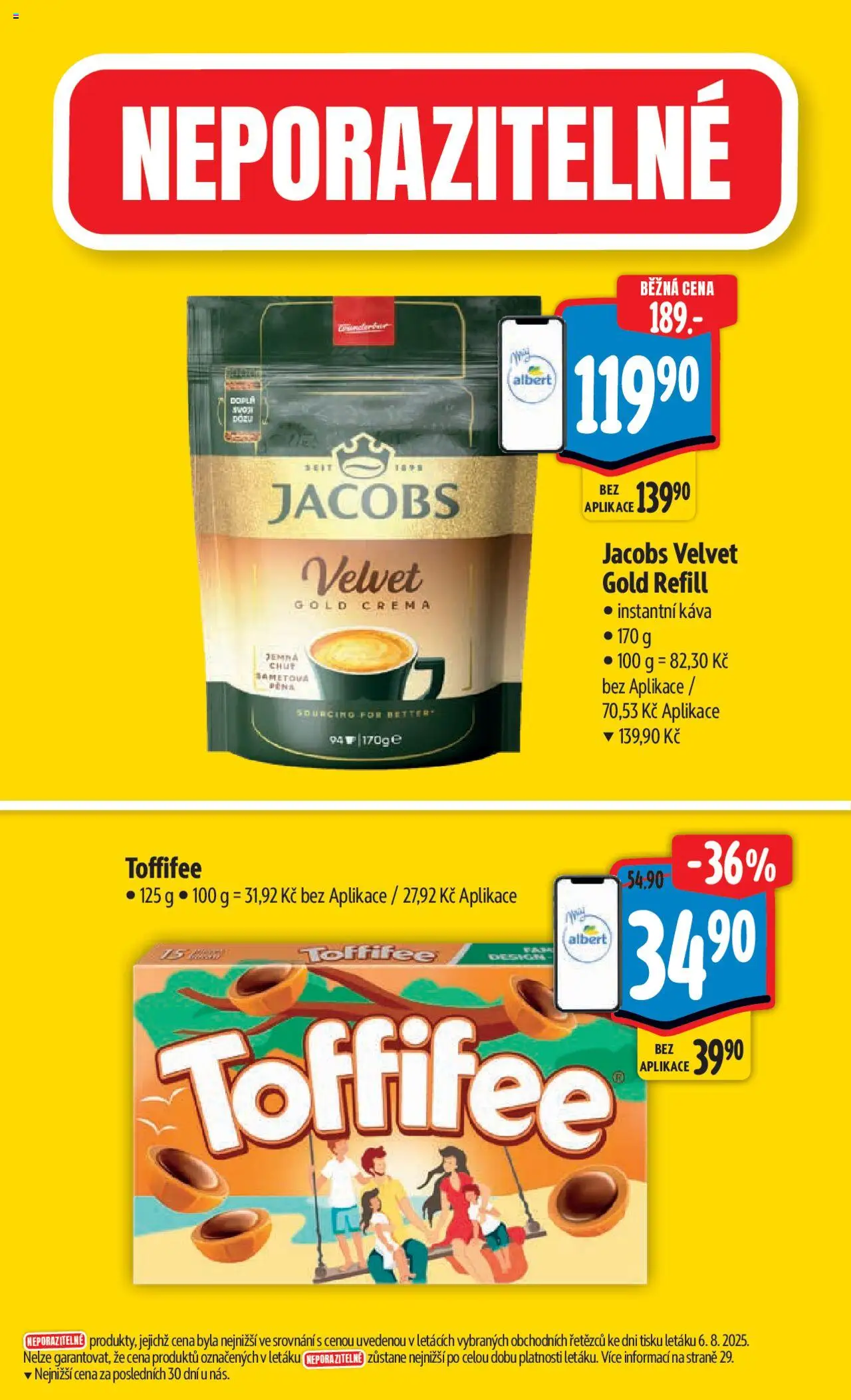 Albert leták - Hypermarket od 13.08.2025 | Strana: 4 | Produkty: Toffifee, Instantní káva, Crema, Jacobs velvet