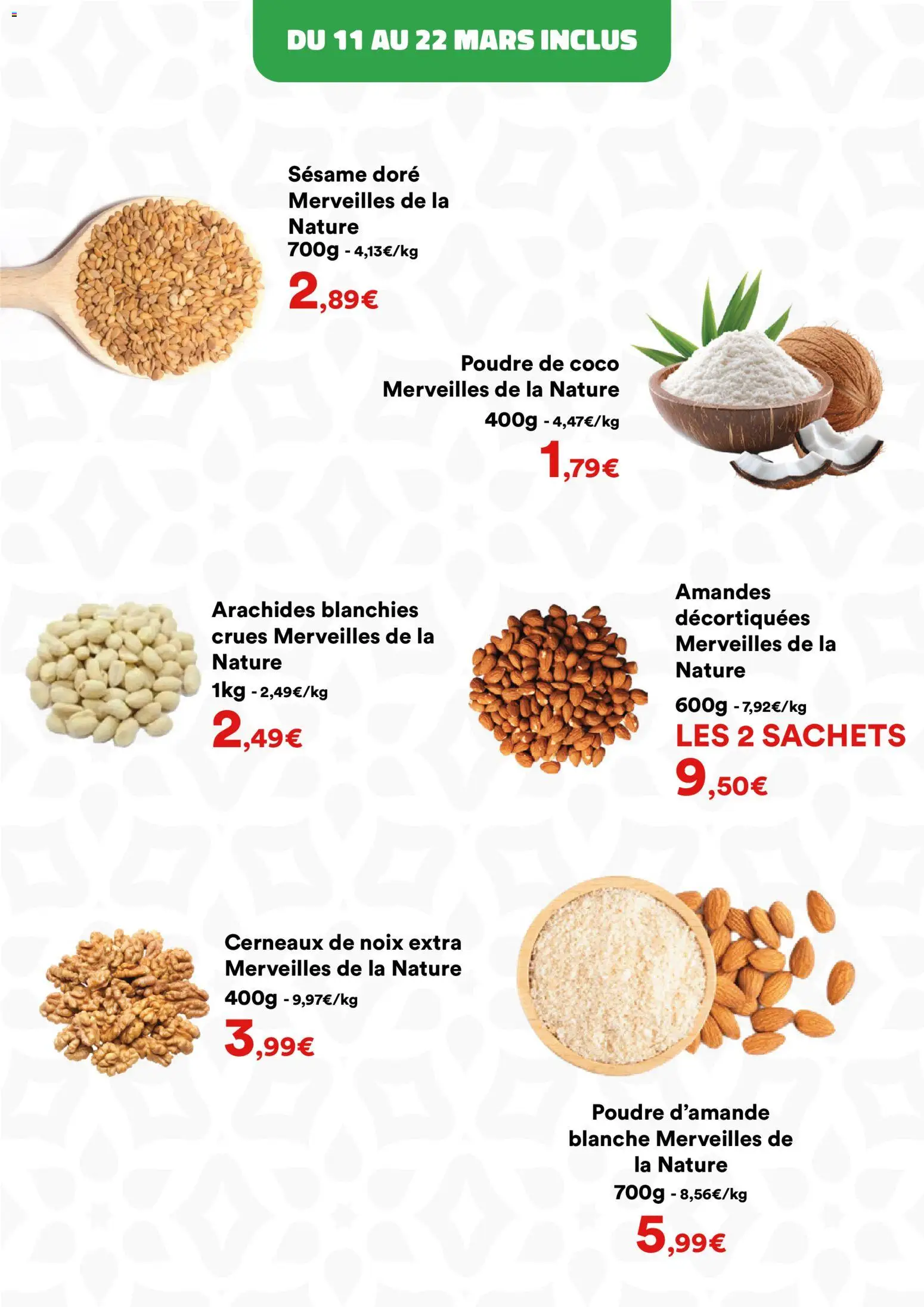 {H1} | Page: 8 | Produits: Amandes décortiquées, Poudre, Noix, Amandes