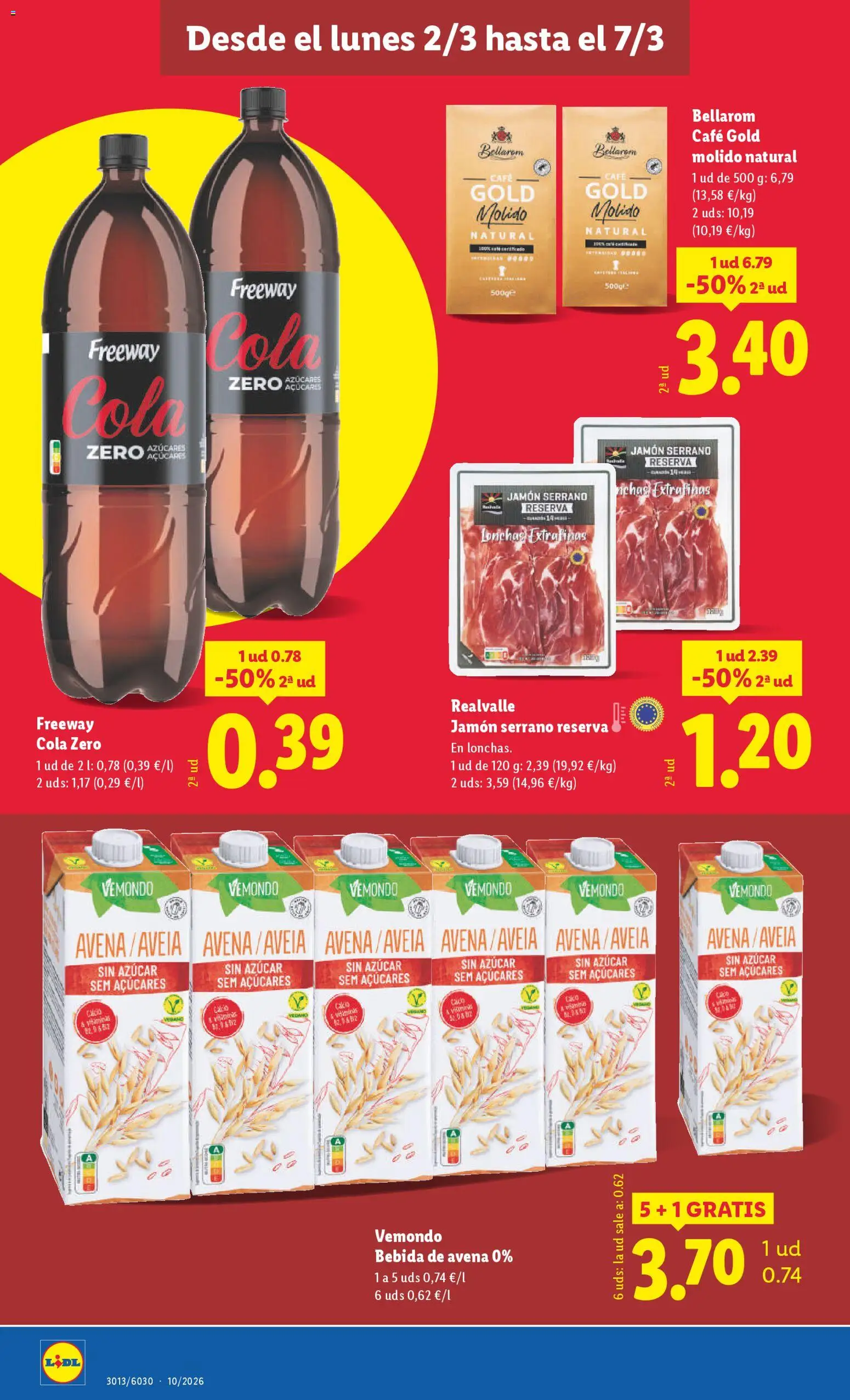 Lidl - Torrevieja Villa Amalia │ válido desde el 02.03.2026 | Página: 4 | Productos: Jamón serrano, Café, Jamón, Bebida de avena