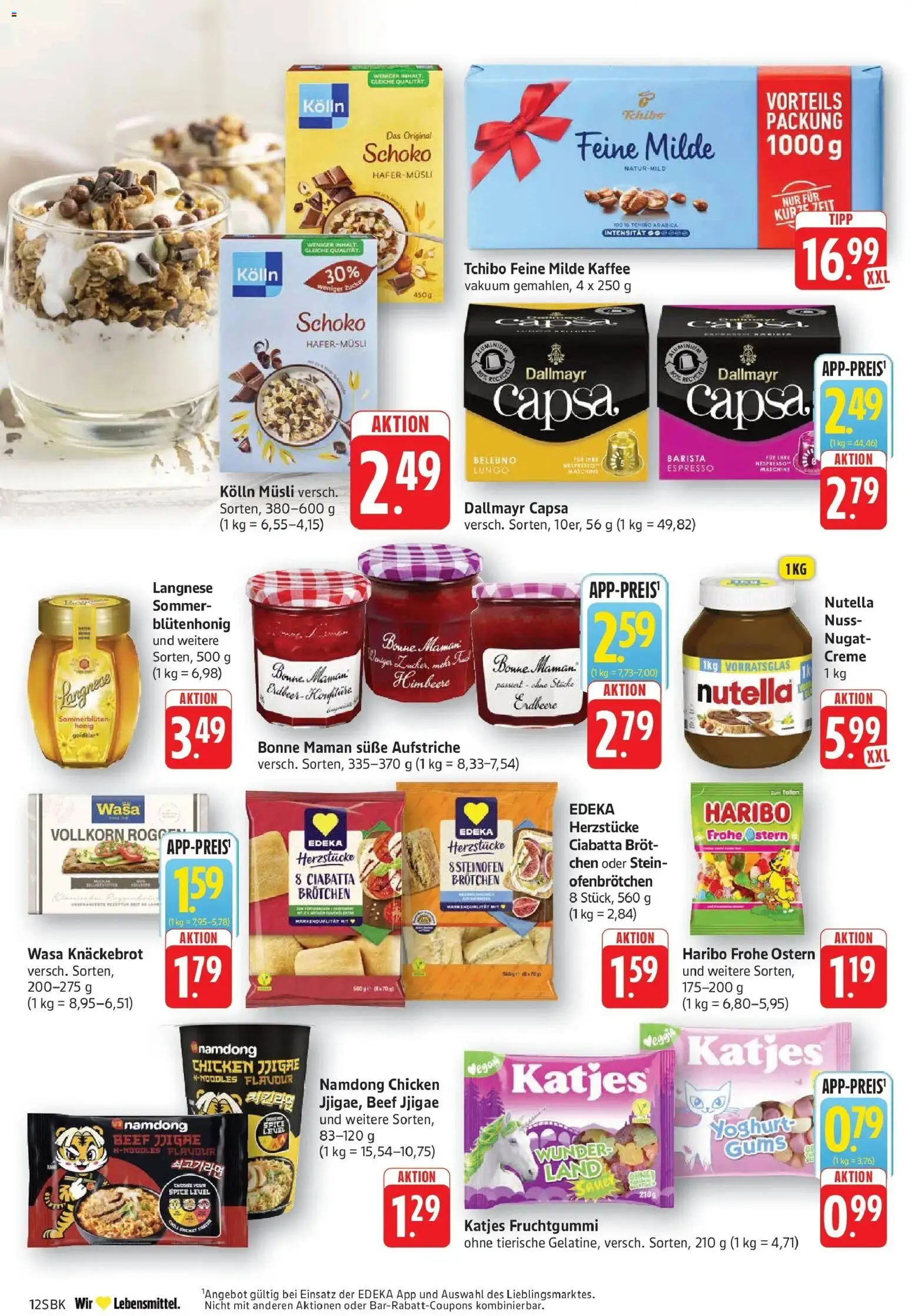 Edeka prospekt Walldorf	 – gültig ab 09.03.2026 | Seite: 12 | Produkte: Musli, Haribo, Nutella, Dallmayr capsa