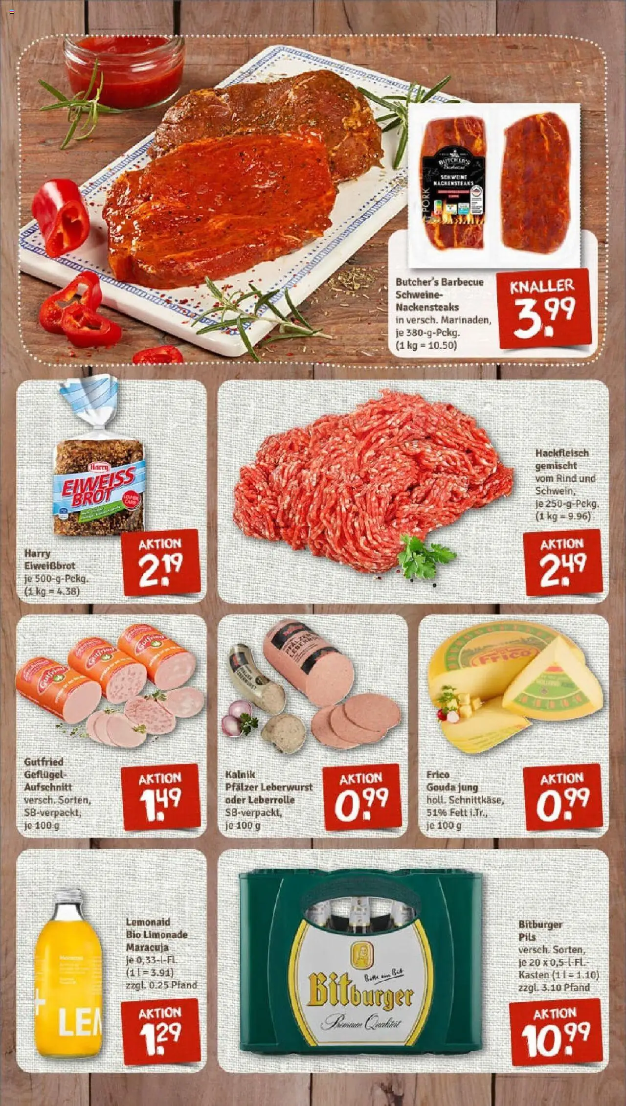 Rewe prospekt Solingen / Höhscheid	 - gültig ab dem 22.06.2025 | Seite: 7 | Produkte: Gouda, Limonade, Brot, Hackfleisch