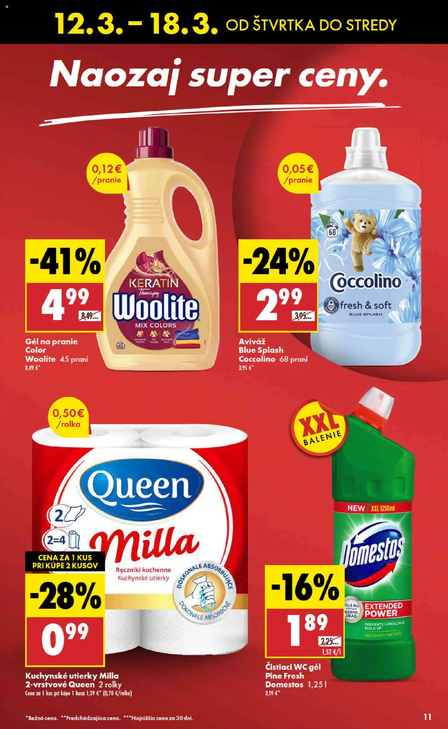 Nové Biedronka akcie – leták je platný od 12.03.2026 | Strana: 11 | Produkty: Wc, Aviváž, Coccolino, Domestos