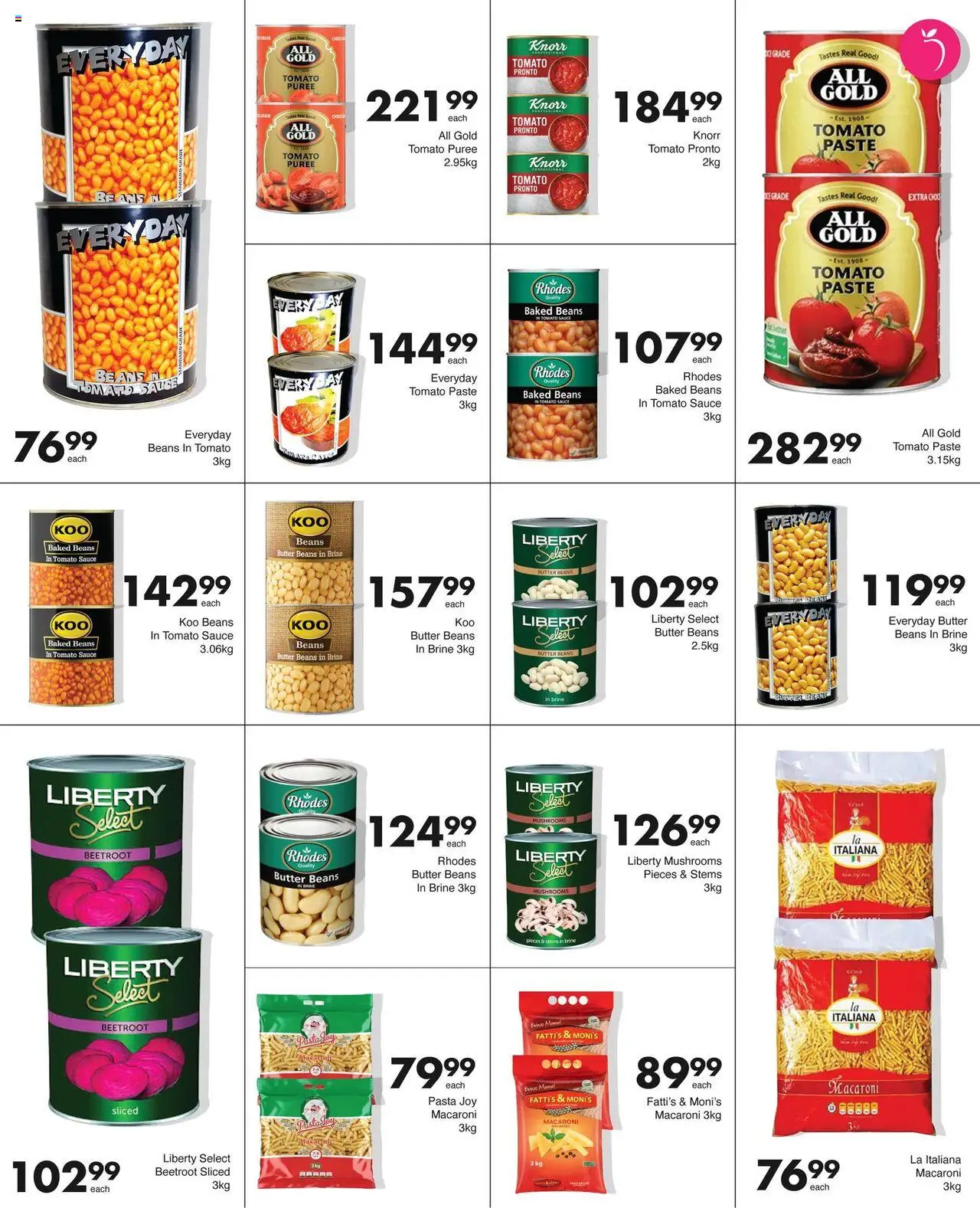 Save Catering Specials  │ valid from 04.08.2025 | Page: 18 | Products: Beans, Tomato sauce, Sauce, Peach