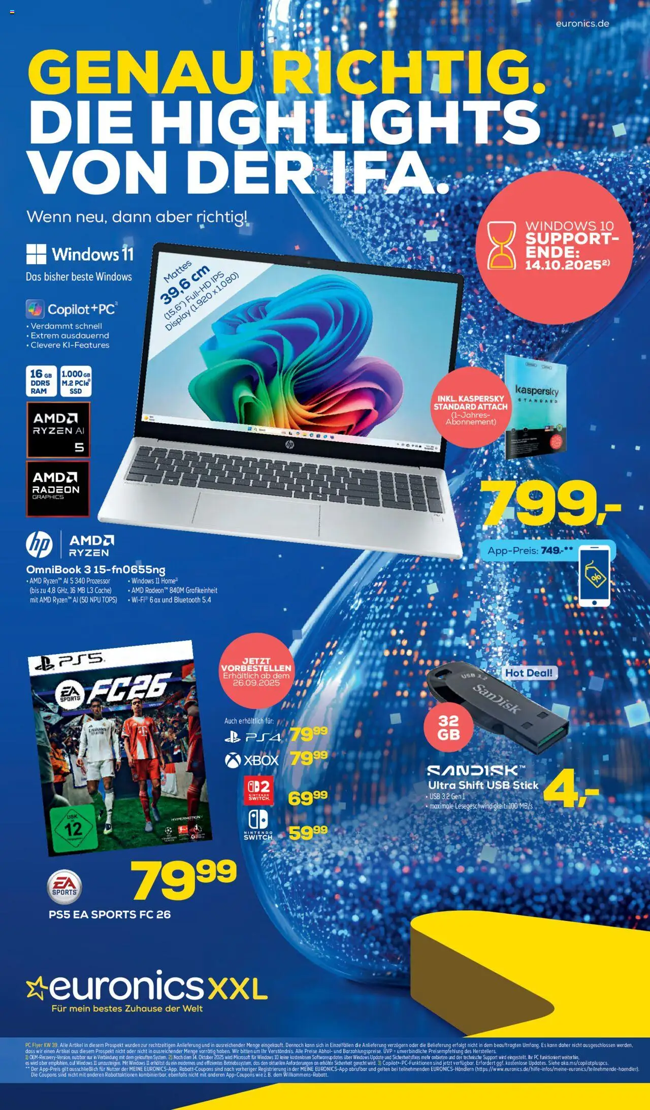 Euronics  Aktueller Prospekt – gültig ab 24.09.2025 | Seite: 1 | Produkte: Xbox, USB, Usb stick, PC