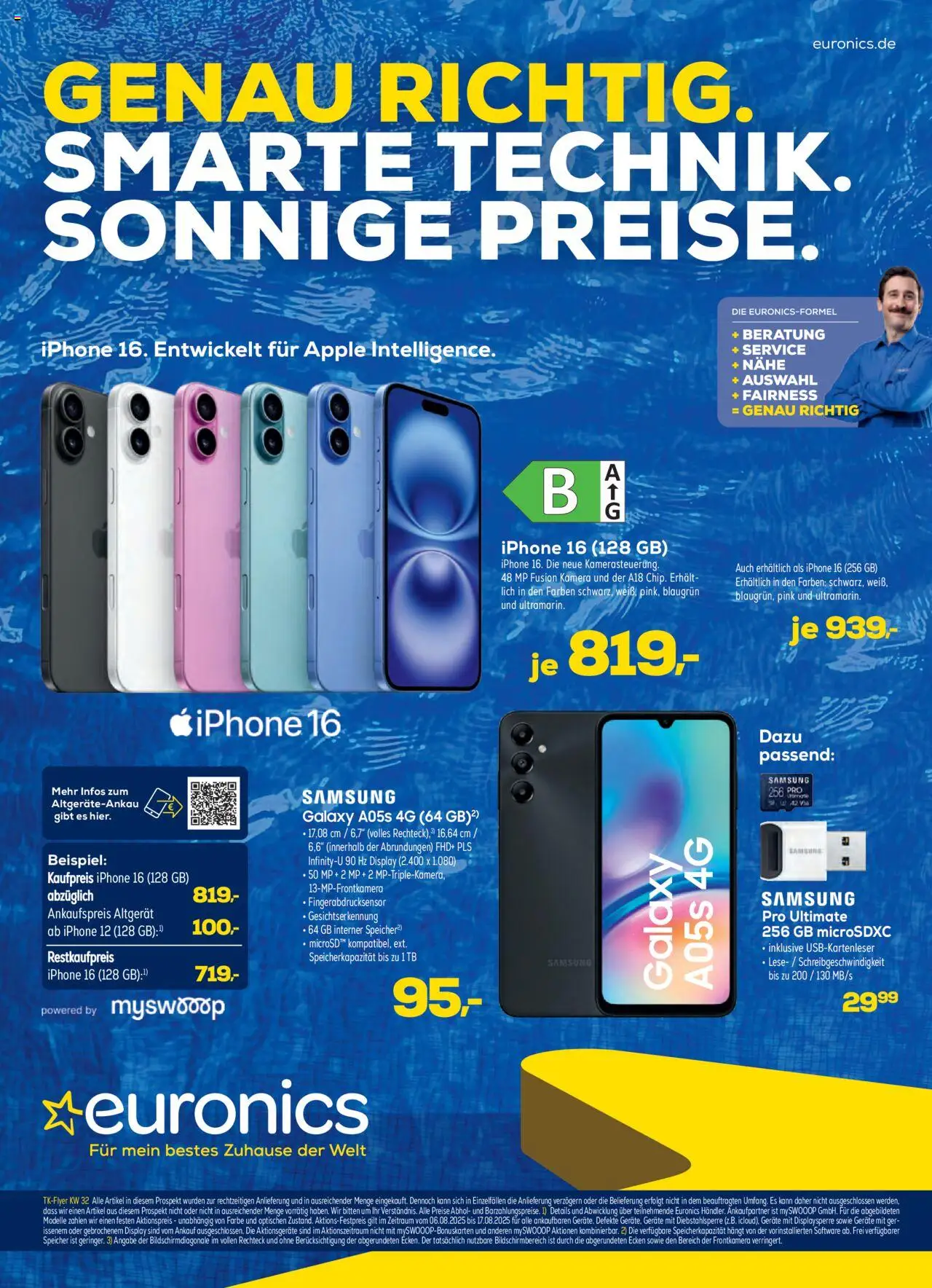 Euronics  Prospekt Smarte Technik - gültig ab dem 06.08.2025 | Seite: 1 | Produkte: Kamera, Samsung, Iphone, Apple