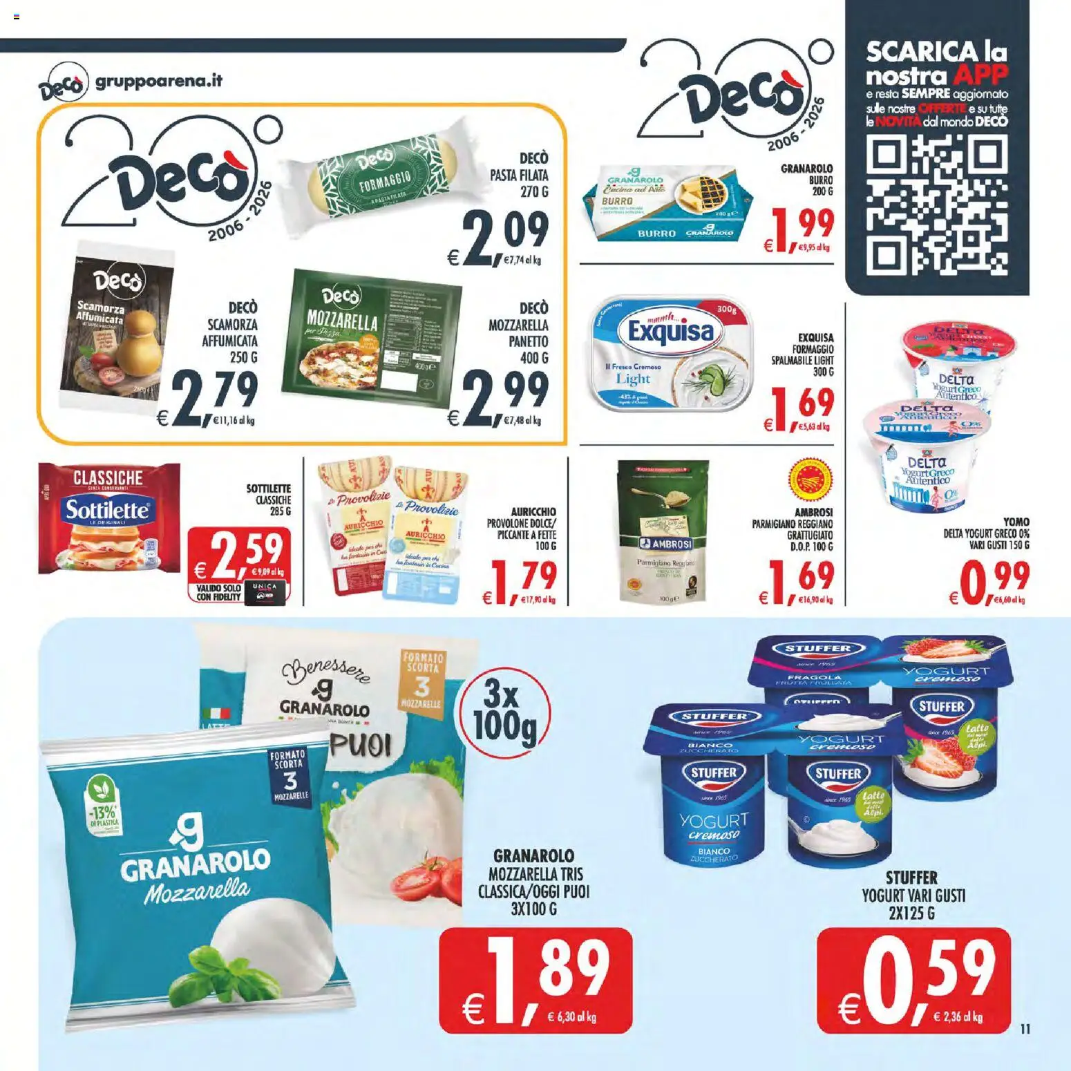 Volantino Decò del 17.03.2026 | Pagina: 11 | Prodotti: Frutta, Latte, Pasta, Parmigiano reggiano