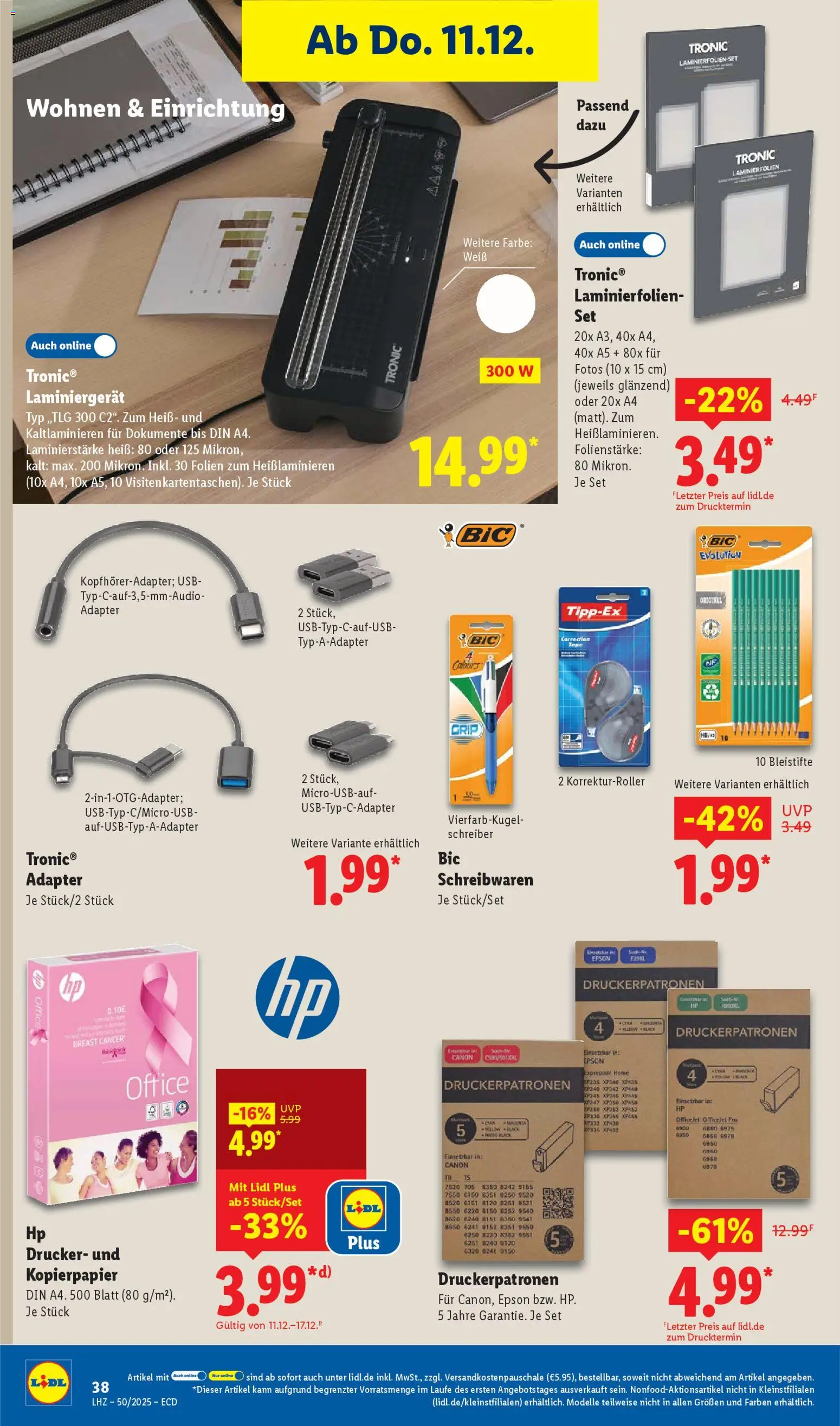 Lidl - Prospekt – gültig ab 08.12.2025 | Seite: 52 | Produkte: Epson, Adapter, USB, Drucker