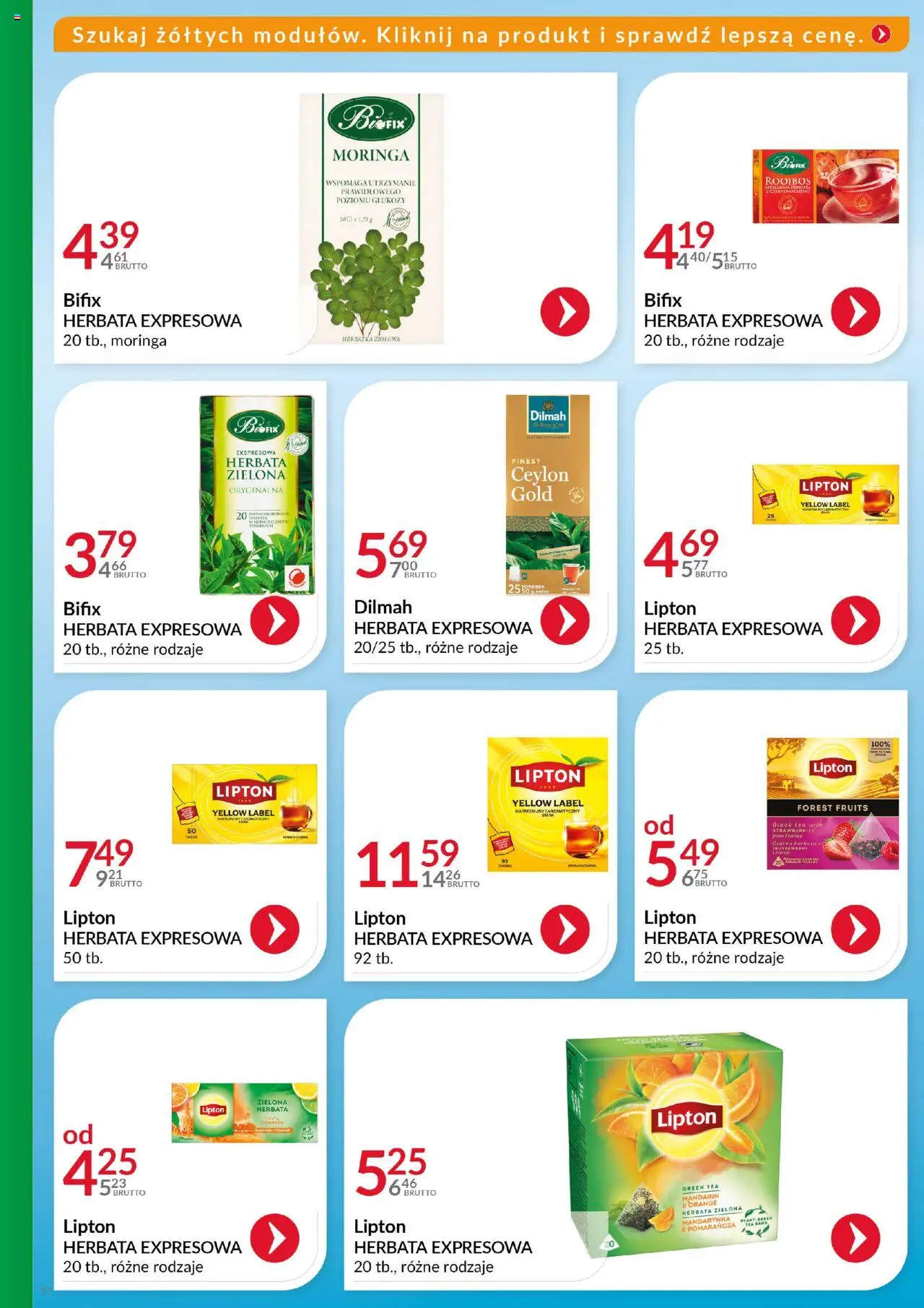 Eurocash Gazetka - Katalog Artykułów Spożywczych od 19.10.2025 | Strona: 57 | Produkty: Herbata lipton, Herbata