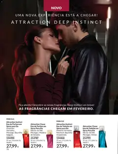Pré-visualização Attraction Instinct Eau de Toilette em Spray para Ele, Pimenta Vermelha. Patchouli. Baunilha Amadeirada. válido de 01.01.2026 | Página: 76