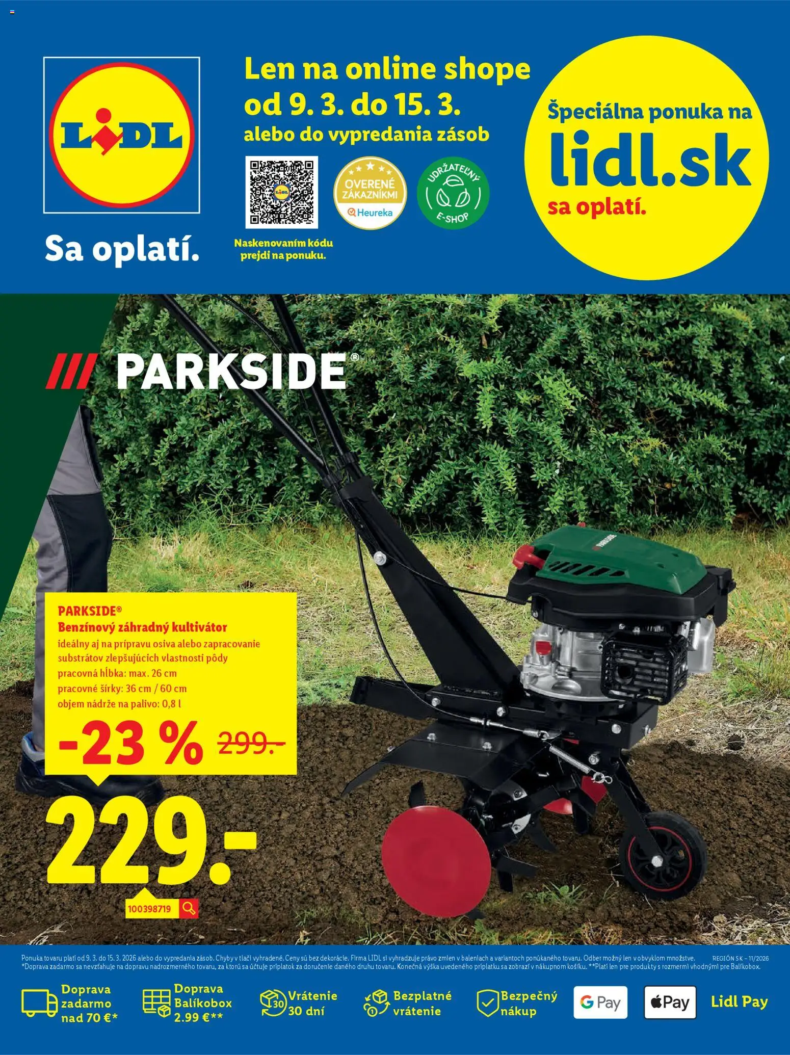 Nové Lidl akcie – leták je platný od 09.03.2026 | Strana: 1 | Produkty: Parkside