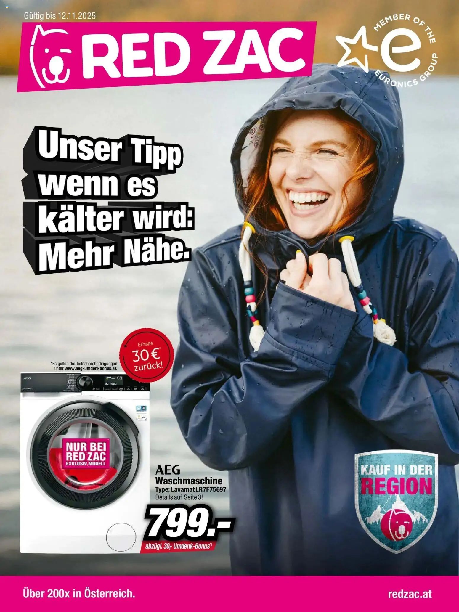 RED ZAC Kufstein gültig ab 27.10.2025 | Seite: 1 | Produkte: Waschmaschine