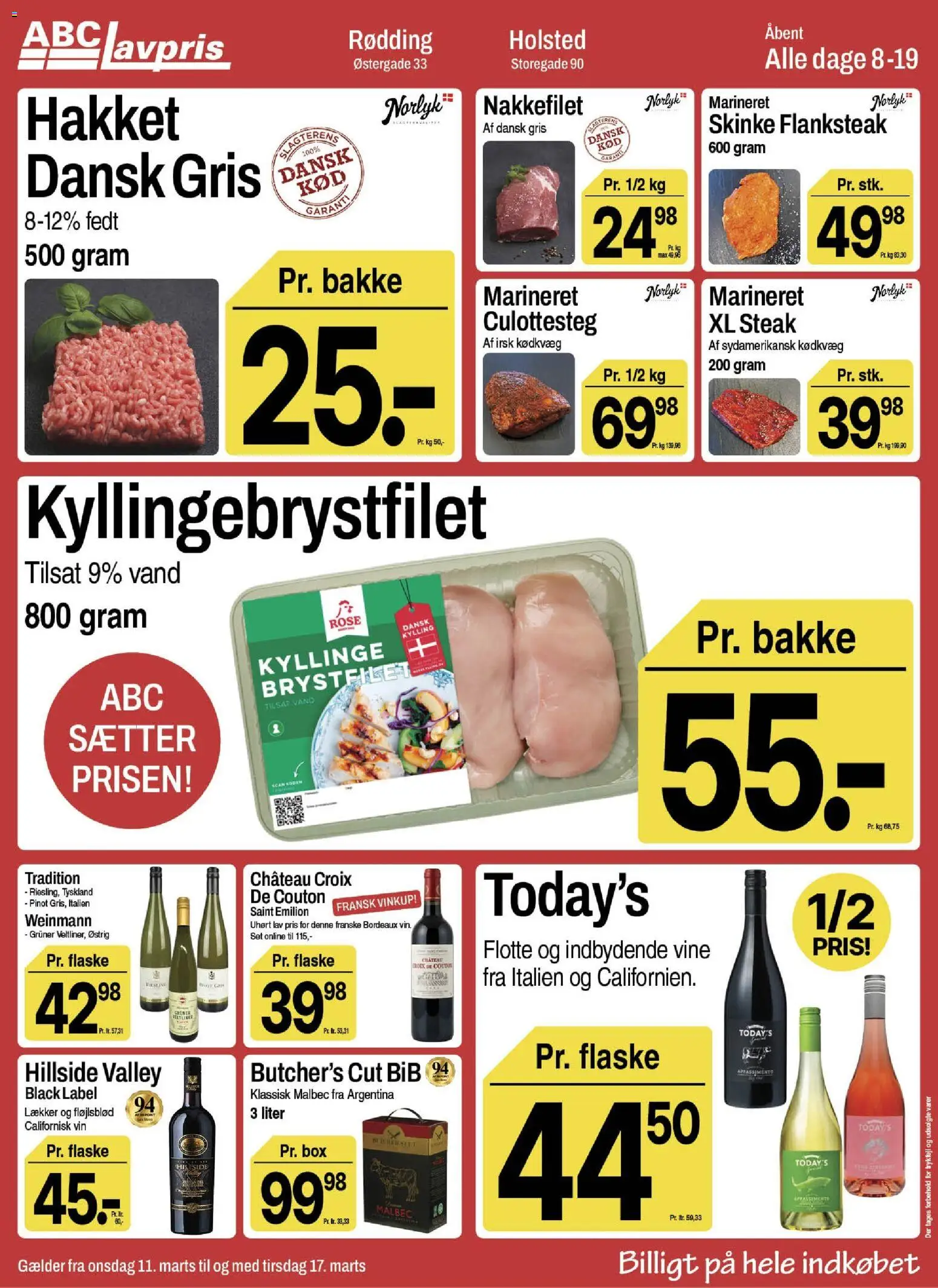 Abc Lavpris tilbudsavis – gyldig fra 11.03.2026 | Side: 7 | Produkter: Skinke, Vin, Nakkefilet