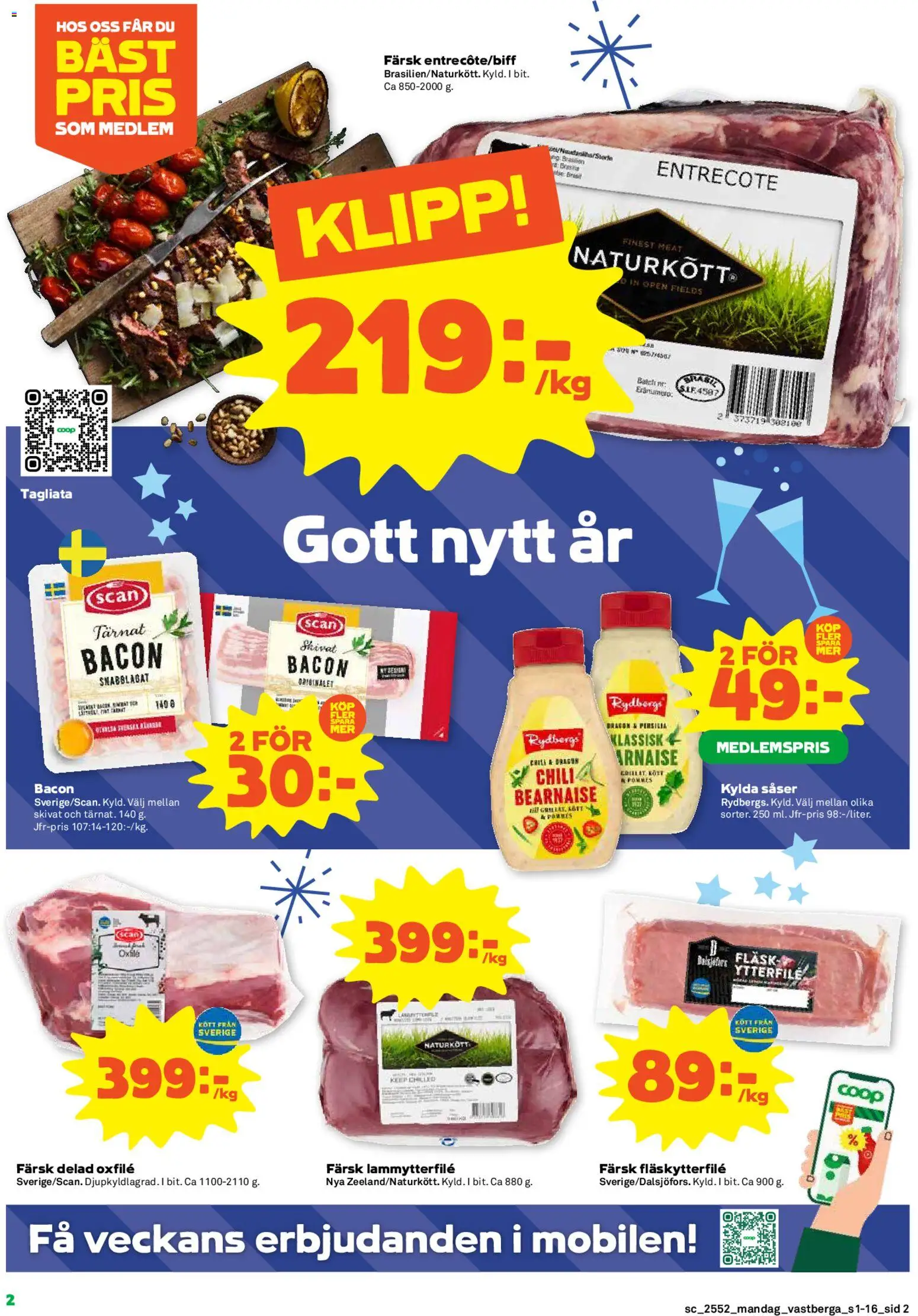 Jem & Fix reklamblad aktuell från 29.12.2025 | Sida: 2 | Produkter: Bacon, Entrecote, Fläskytterfilé, Chili