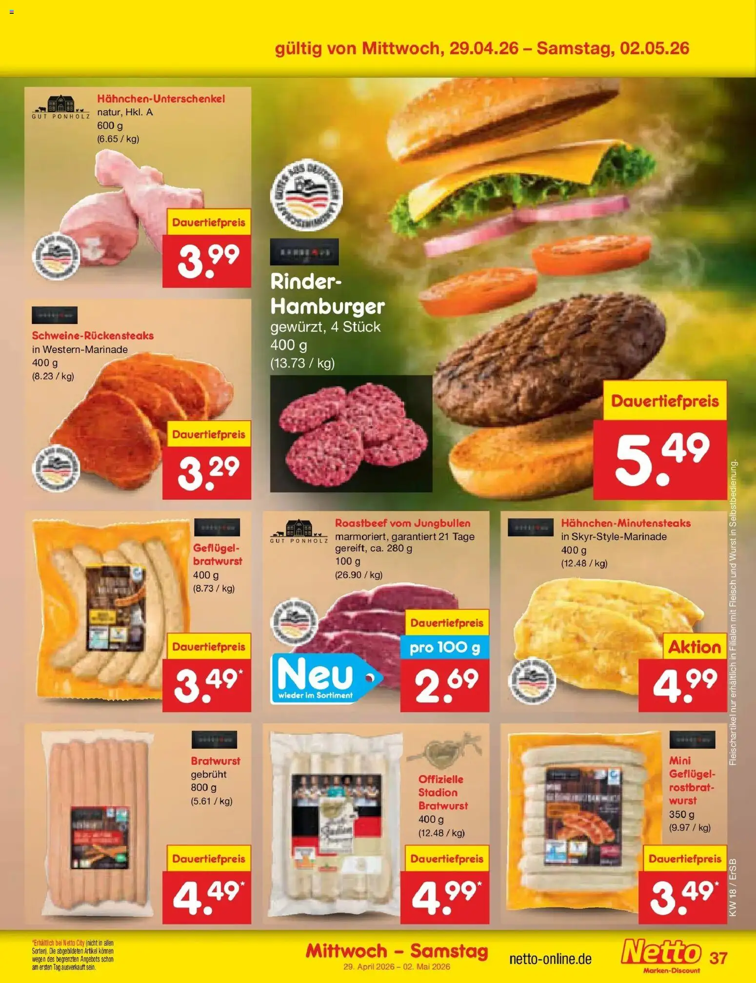 Netto Marken-Discount Prospekt Nordhausen	 – gültig ab 27.04.2026 | Seite: 55 | Produkte: Bratwurst, Roastbeef, Wurst, Fleisch
