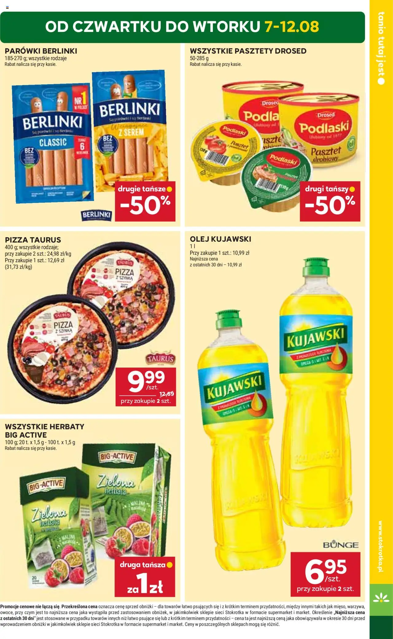 Stokrotka Gazetka od 07.08.2025 | Strona: 3 | Produkty: Malina, Parówki berlinki, Stokrotka, Olej