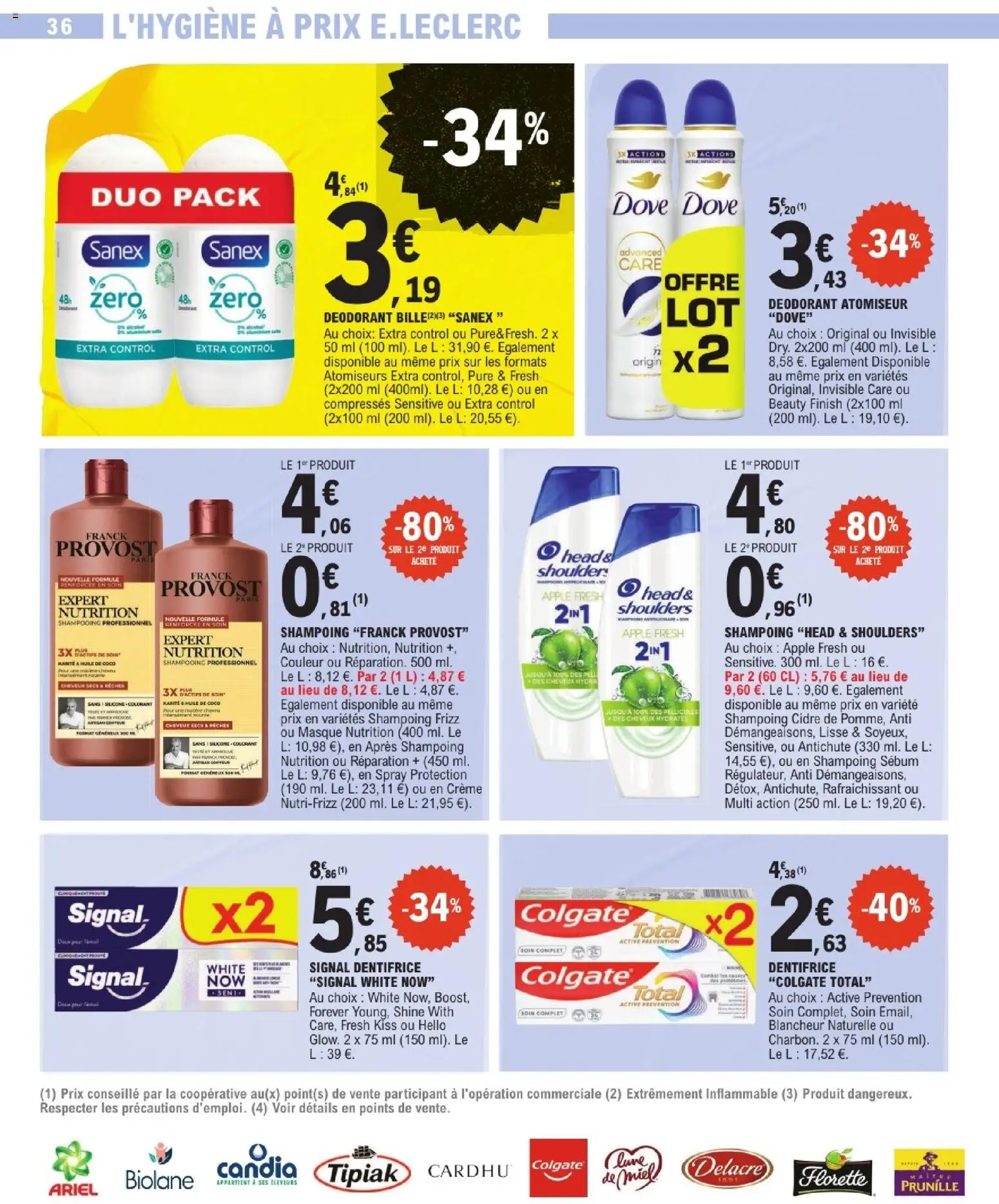 {H1} | Page: 36 | Produits: Ariel, Masque, Dentifrice, Crème