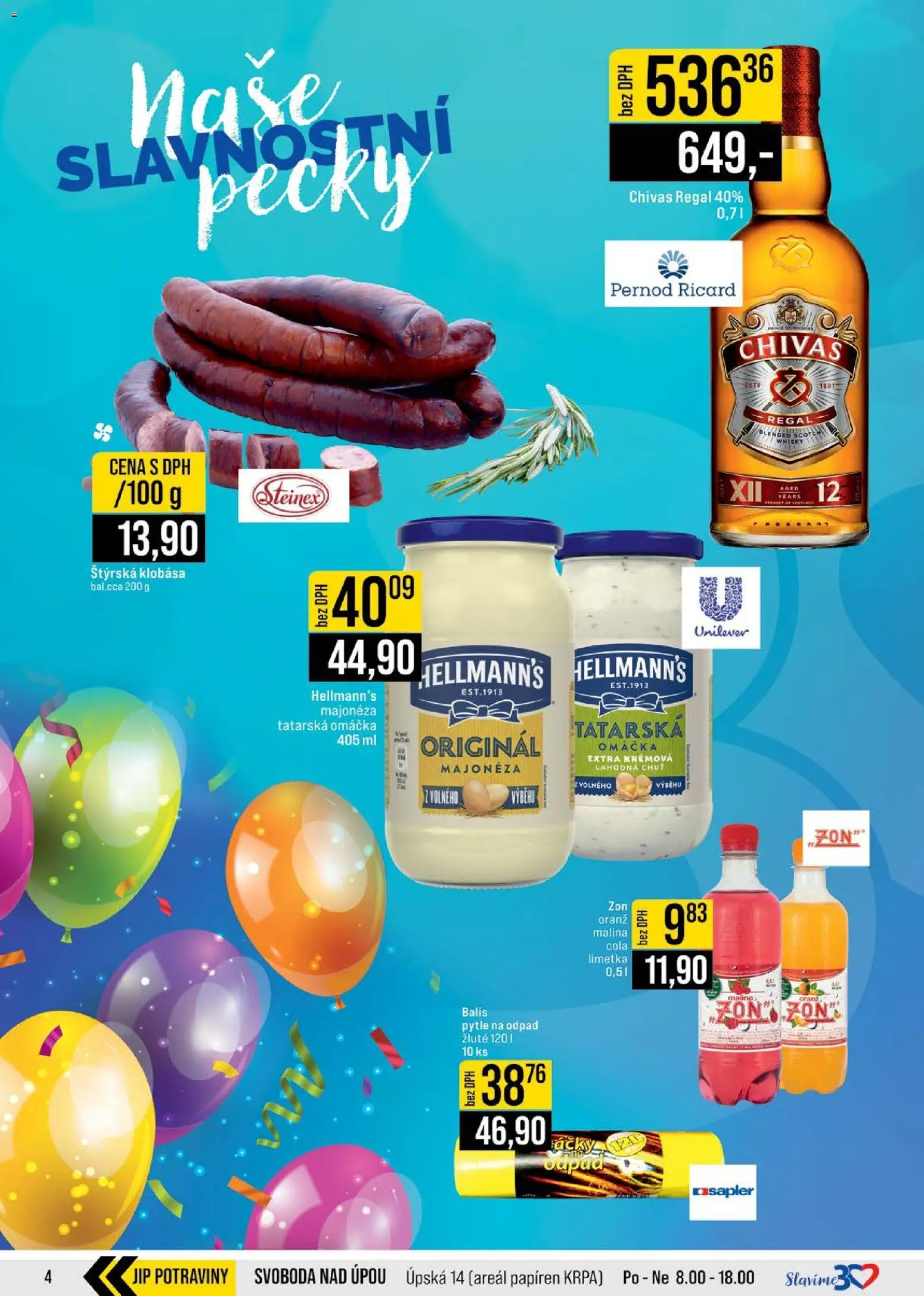 Jip leták - Cash & Carry od 12.11.2025 | Strana: 4 | Produkty: Chivas, Hellmann's, Tatarská omáčka, Pytle na odpad