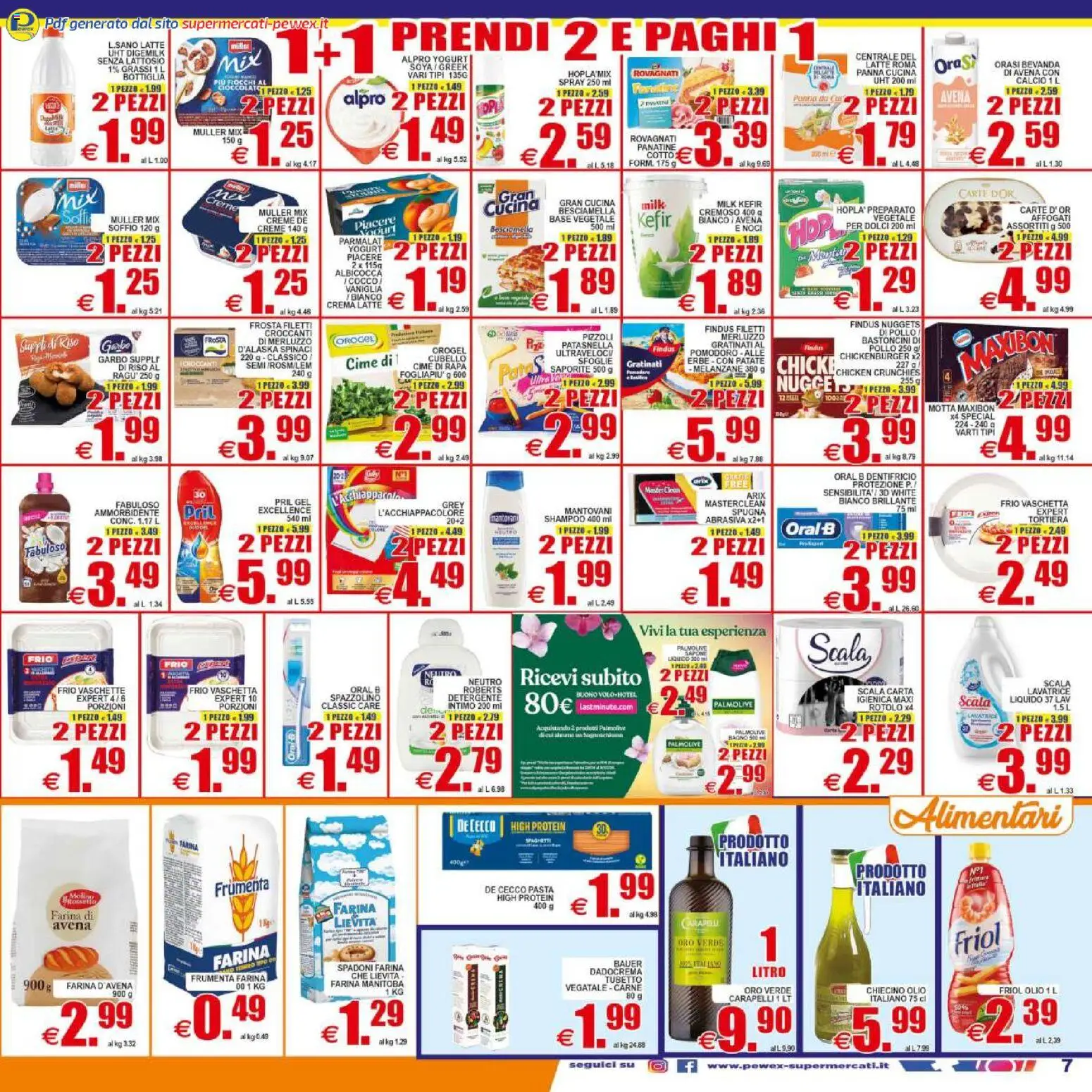 Volantino Pewex del 29.04.2026 | Pagina: 7 | Prodotti: Riso, Pasta, Besciamella, Vaschette