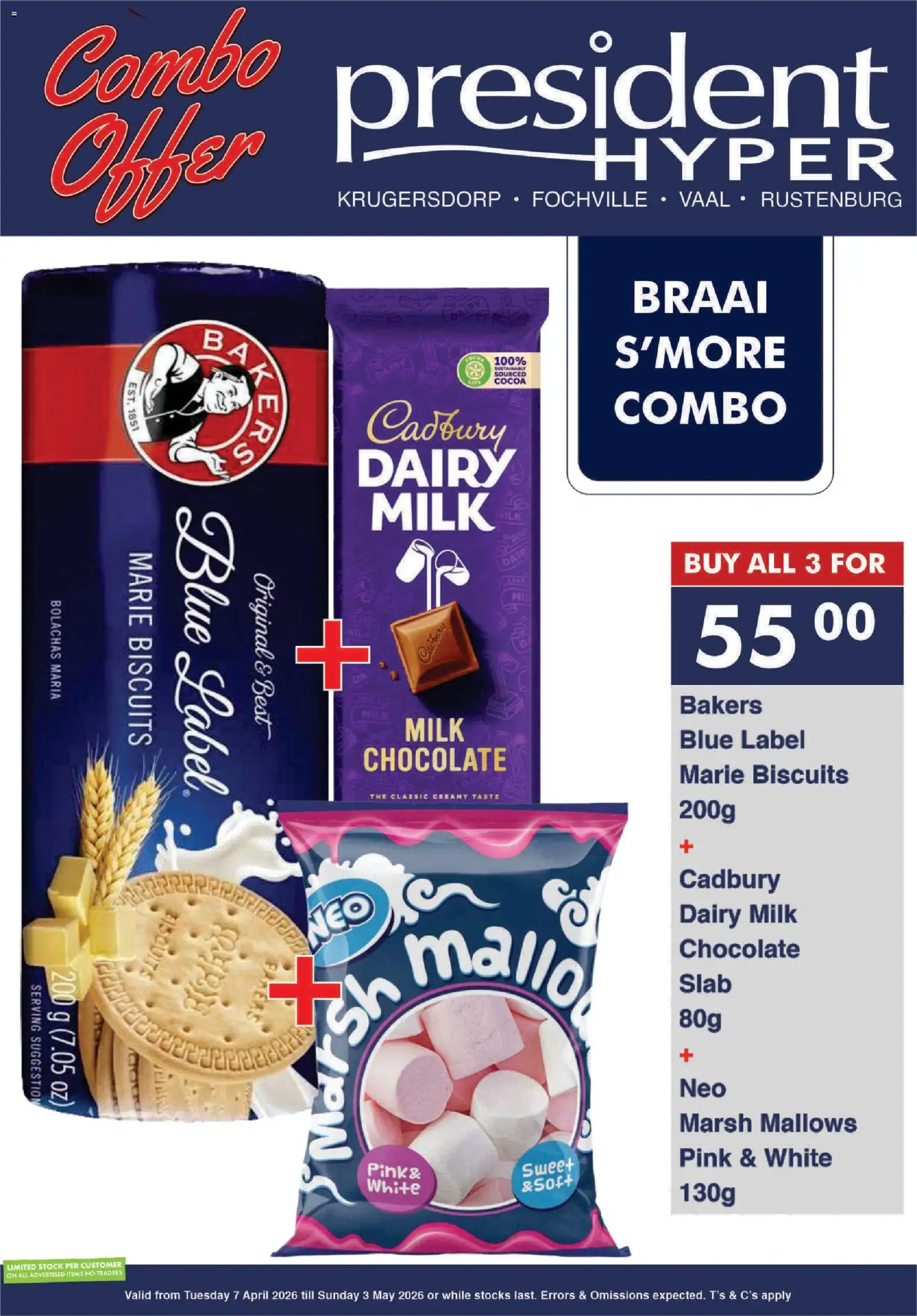 New President Hyper catalogue – valid from 07.04.2026 | Page: 6 | Products: Milk, Biscuits, Chocolate, Stock