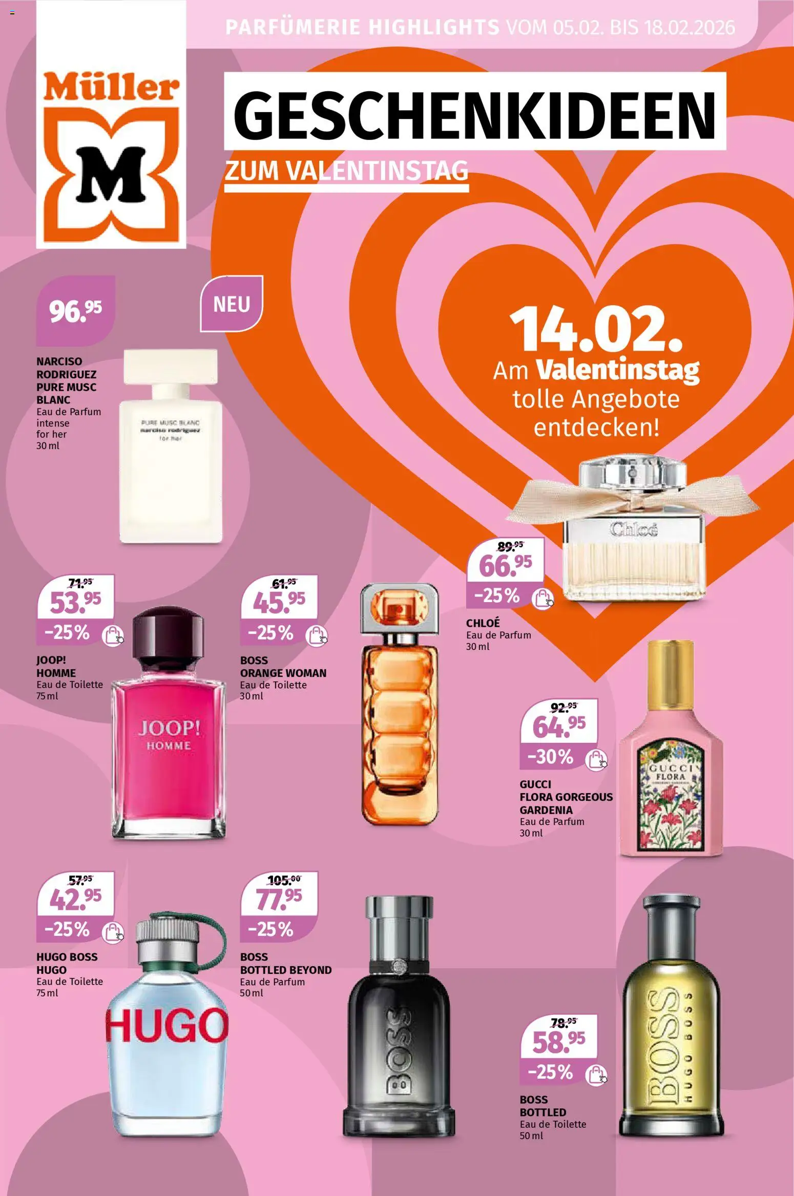 Müller Aktionen Geschenkideen – gültig ab 05.02.2026 | Seite: 1 | Produkte: Eau de Parfum, Toilette, Parfüm, Eau de toilette
