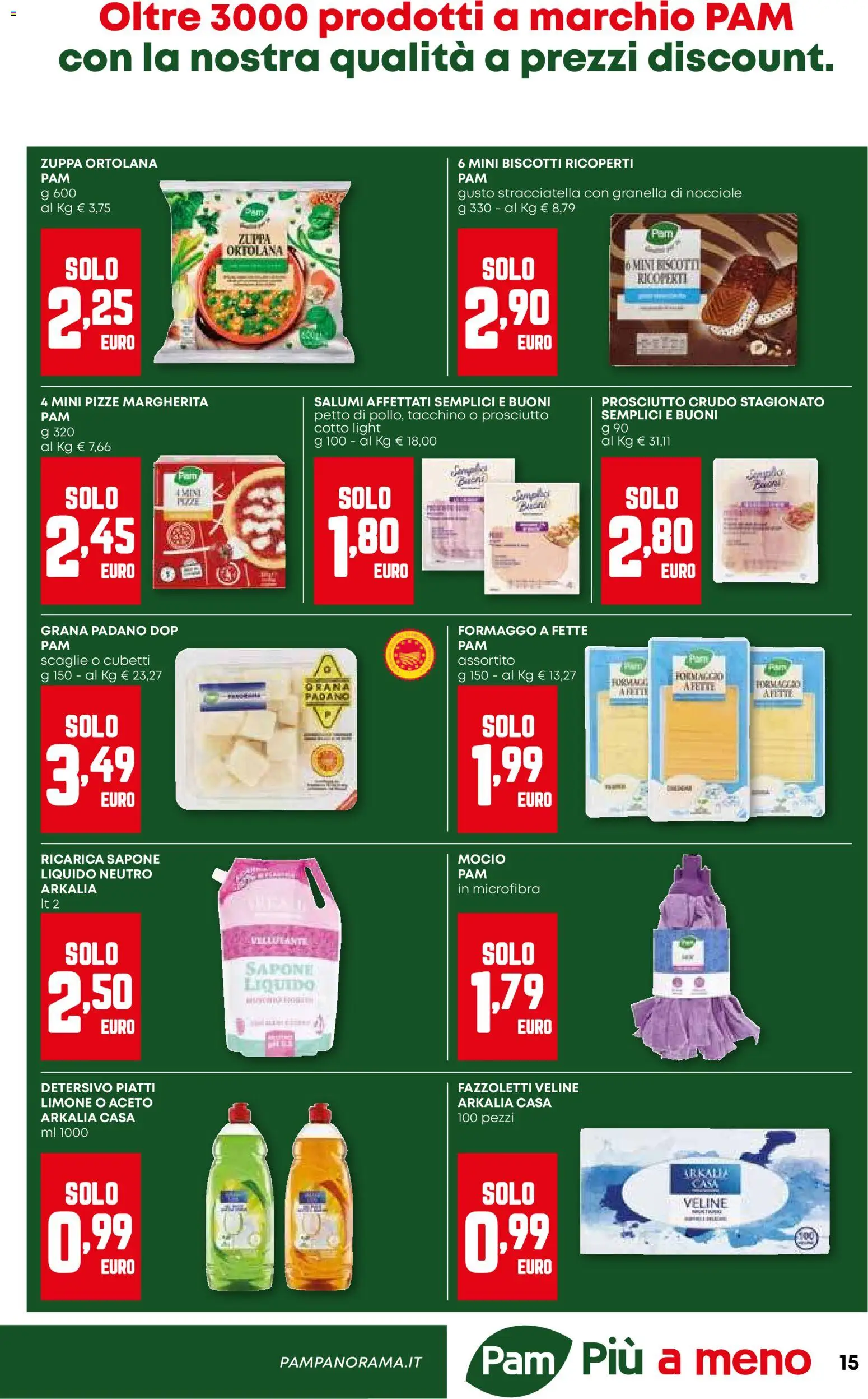 Volantino PAM del 15.01.2026 | Pagina: 15 | Prodotti: Biscotti, Prosciutto, Nocciole, Stracciatella