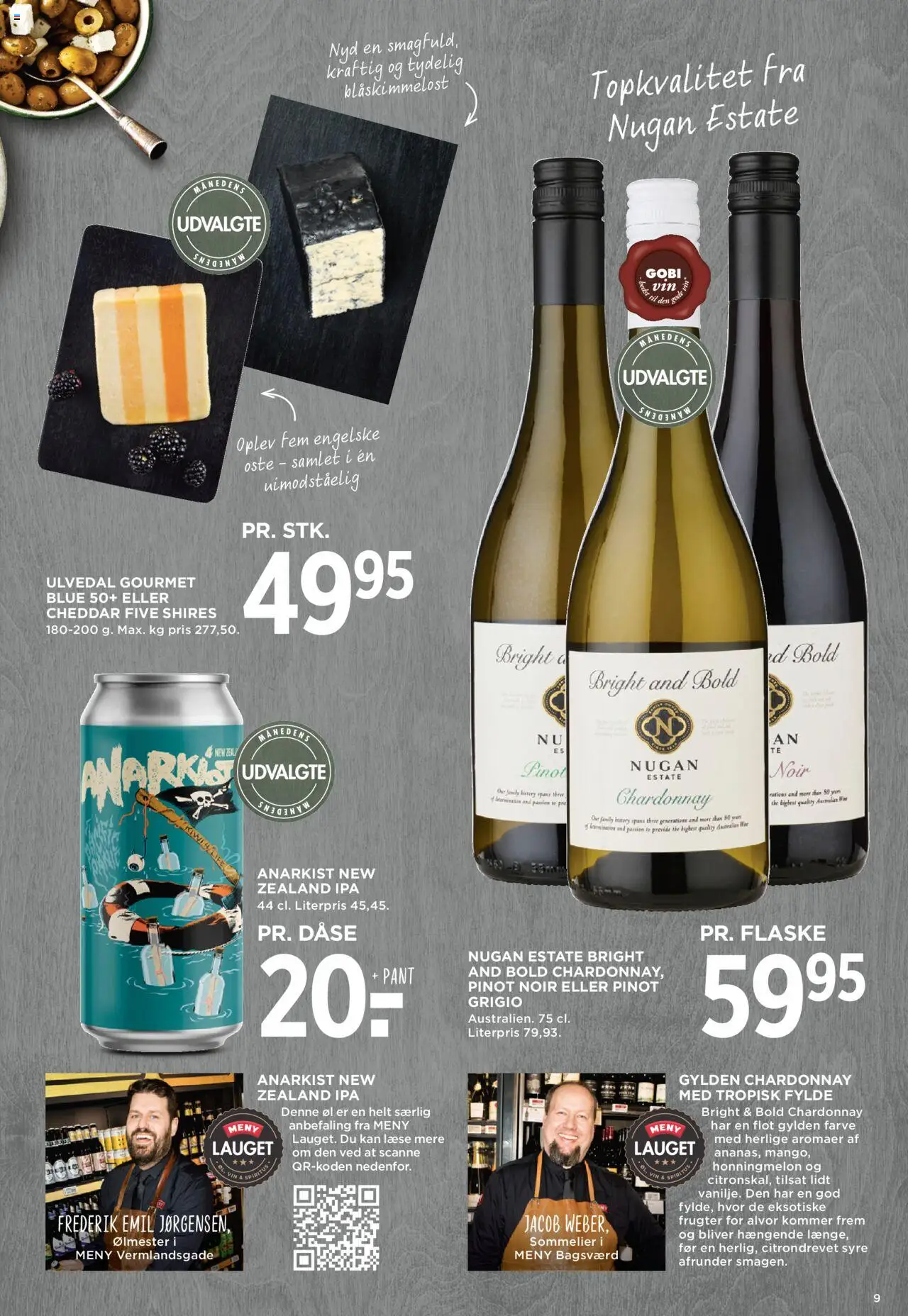 Meny Tilbudsavis gyldig fra 29.08.2025 | Side: 9 | Produkter: Cheddar, Vin, Øl, Honningmelon