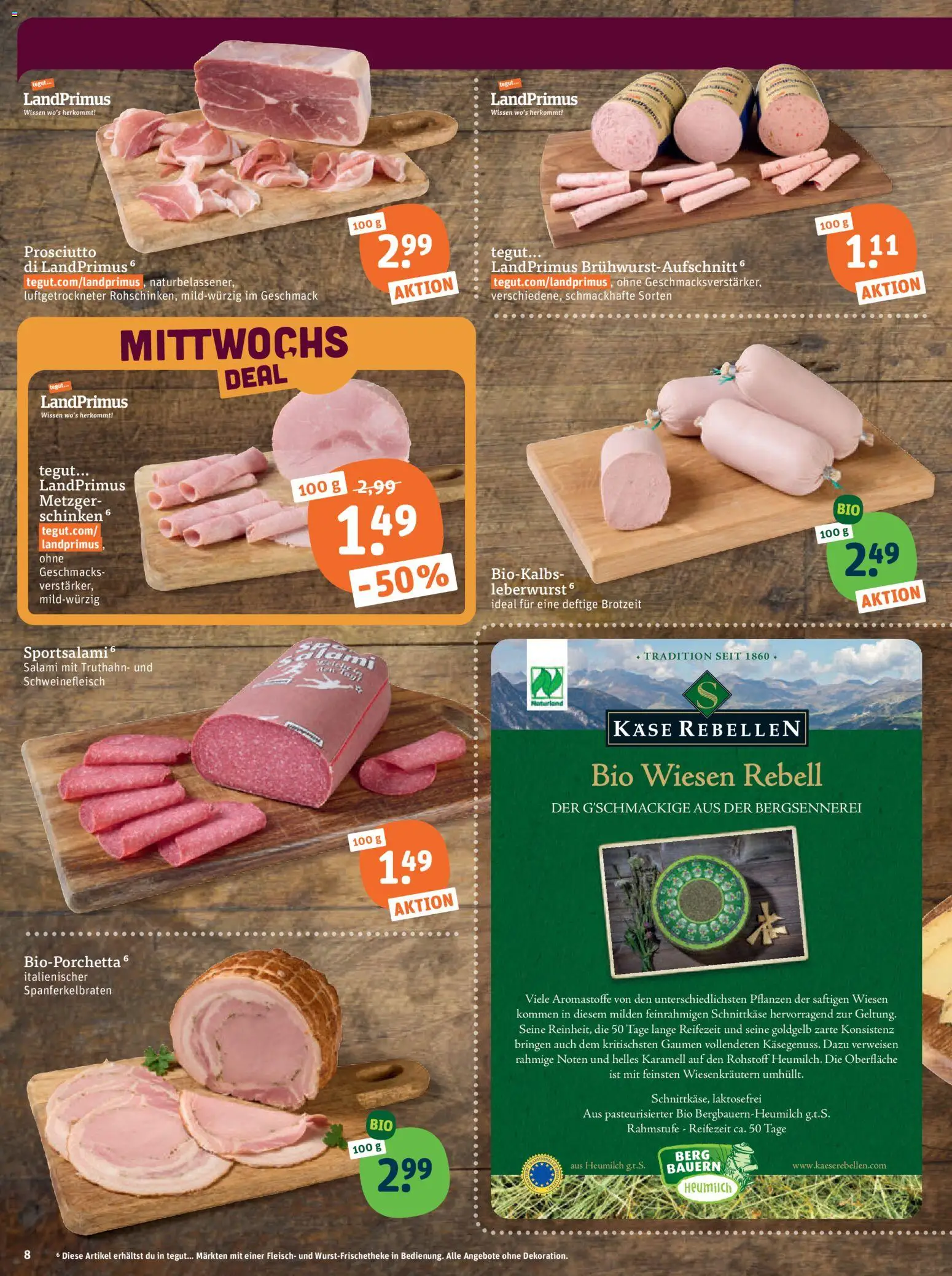 Tegut Prospekt – gültig ab 16.02.2026 | Seite: 10 | Produkte: Käse, Salami, Schweinefleisch, Fleisch