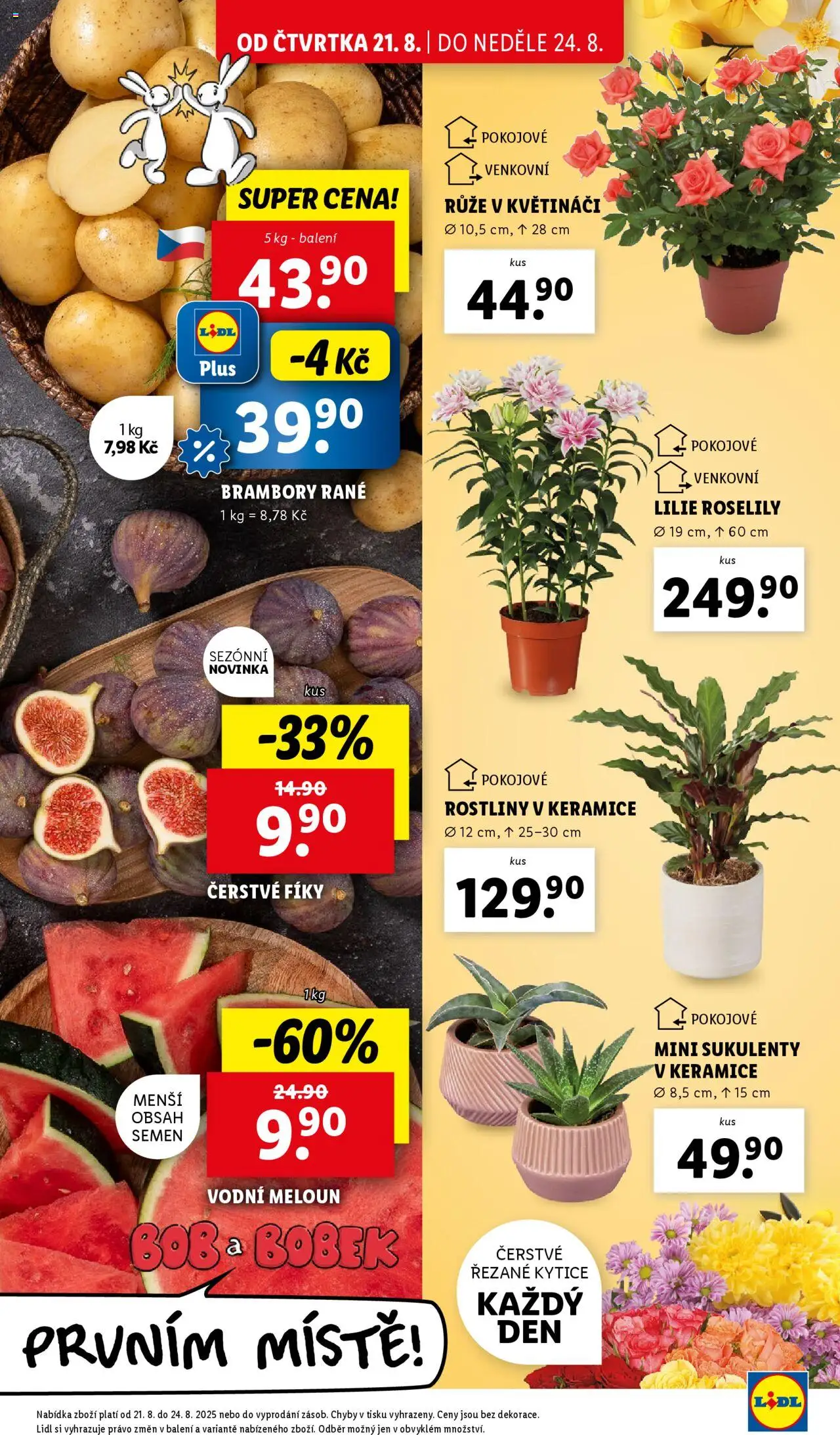 Lidl leták od 21.08.2025 | Strana: 11 | Produkty: Meloun, Brambory, Rostliny, Kytice
