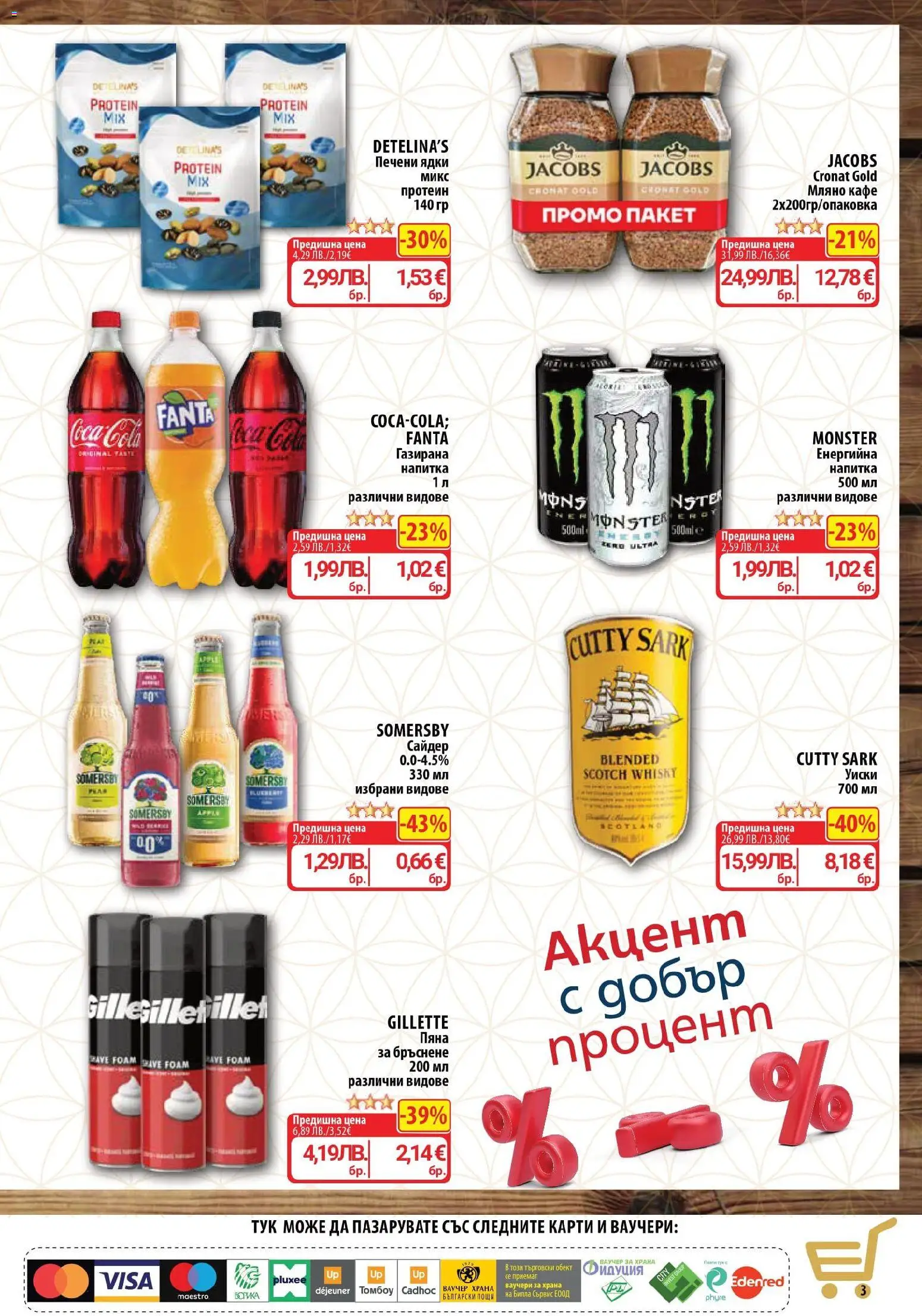 {H1} | Страница: 3 | Продукти: Ядки, Уиски, Енергийна напитка, Сайдер