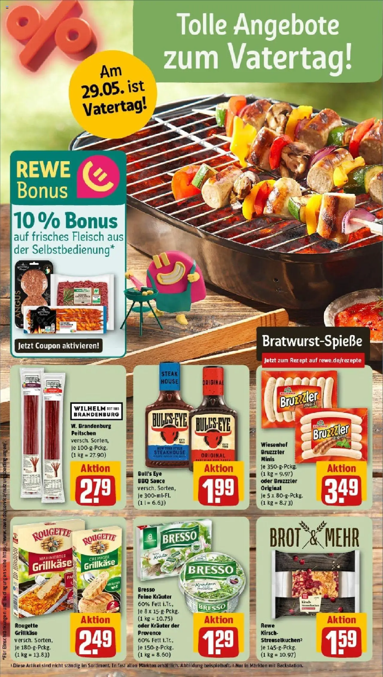 Rewe prospekt Bad Waldsee	 - gültig ab dem 25.05.2025 | Seite: 4 | Produkte: Bresso, Brot, Steak, Fleisch