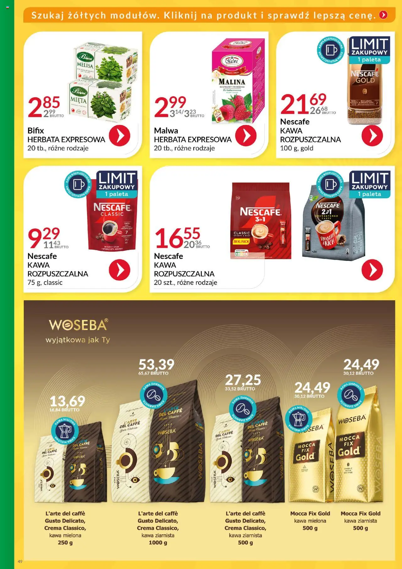 Eurocash Gazetka - Katalog Artykułów Spożywczych od 01.06.2025 | Strona: 49 | Produkty: Nescafe, Mięta, Kawa, Melisa