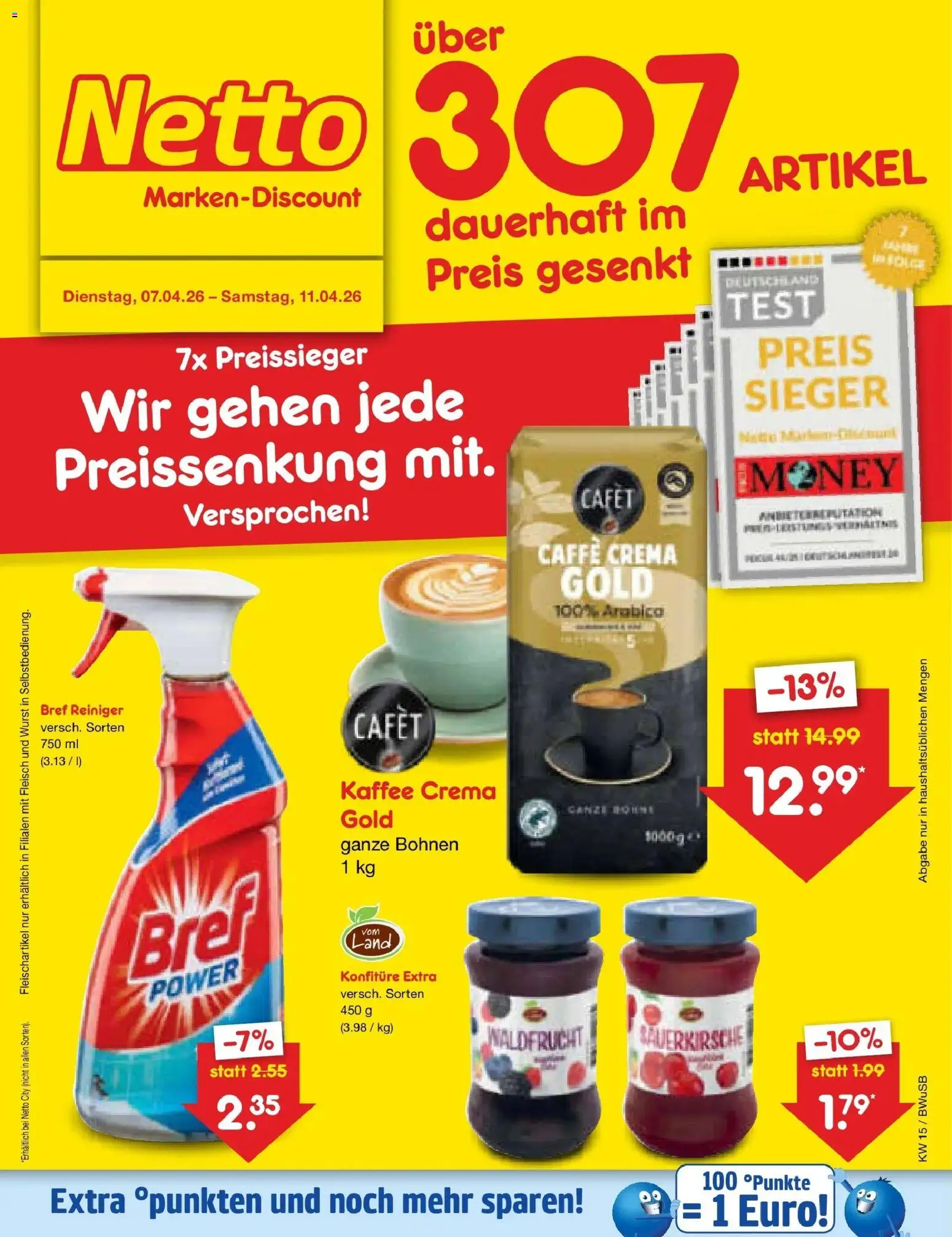 Netto Marken-Discount Prospekt Stemwede-Dielingen	 – gültig ab 07.04.2026 | Seite: 26 | Produkte: Kaffee, Wurst, Fleisch