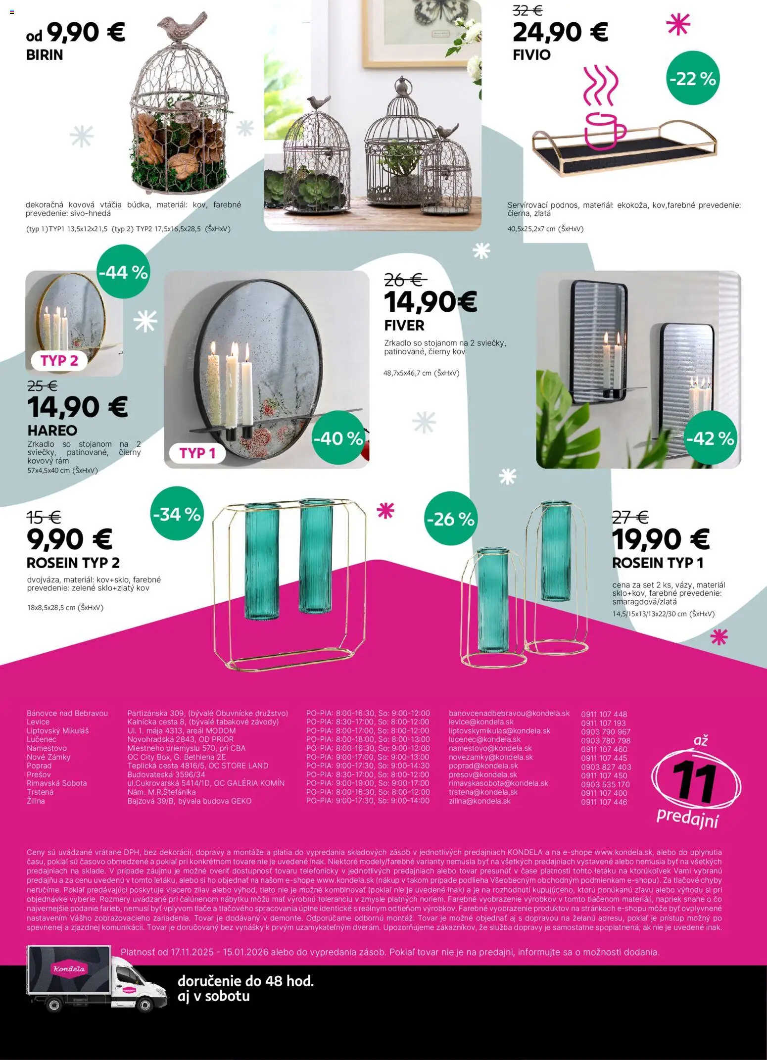 Nové Kondela akcie – leták je platný od 17.11.2025 | Strana: 23 | Produkty: Zrkadlo, Rám