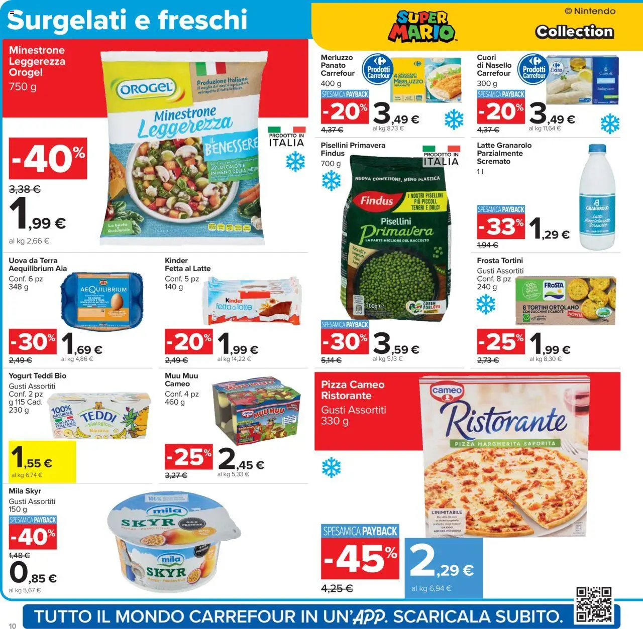 Volantino Carrefour del 15.09.2025 | Pagina: 10 | Prodotti: Minestrone, Pizza, Merluzzo, Latte