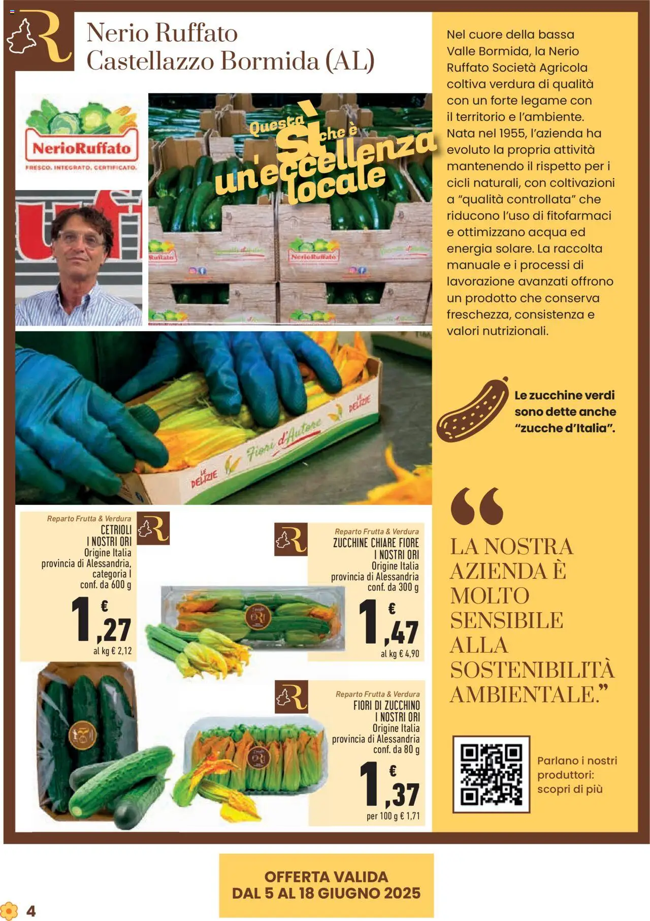 Volantino Conad del 05.06.2025 | Pagina: 4 | Prodotti: Cetrioli, Acqua, Frutta, Zucchine